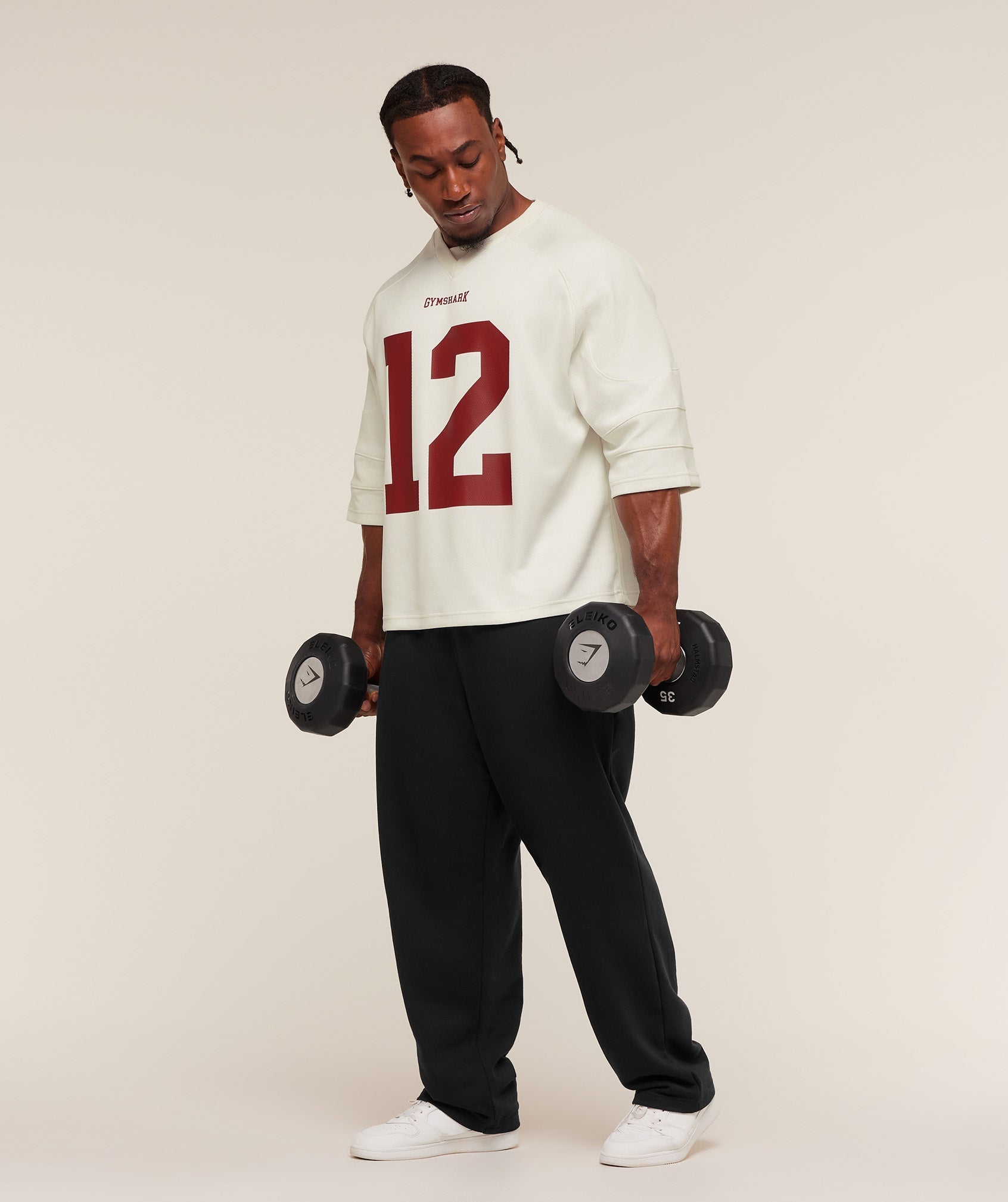 Women's Gymshark American Football Jersey Soft White