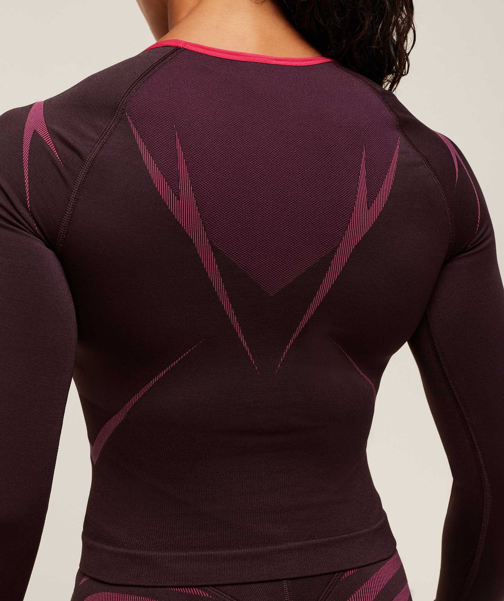 Women's Gymshark Apex Lift Seamless Long Sleeve Crop Top Cherry Purple