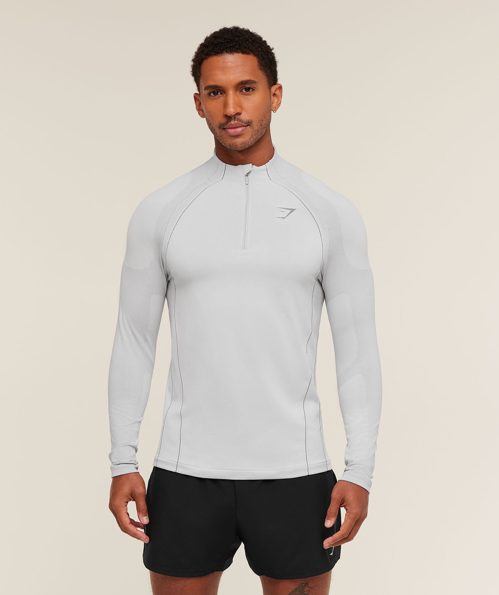 Gymshark Apex Seamless 1/4 Zip Light Grey