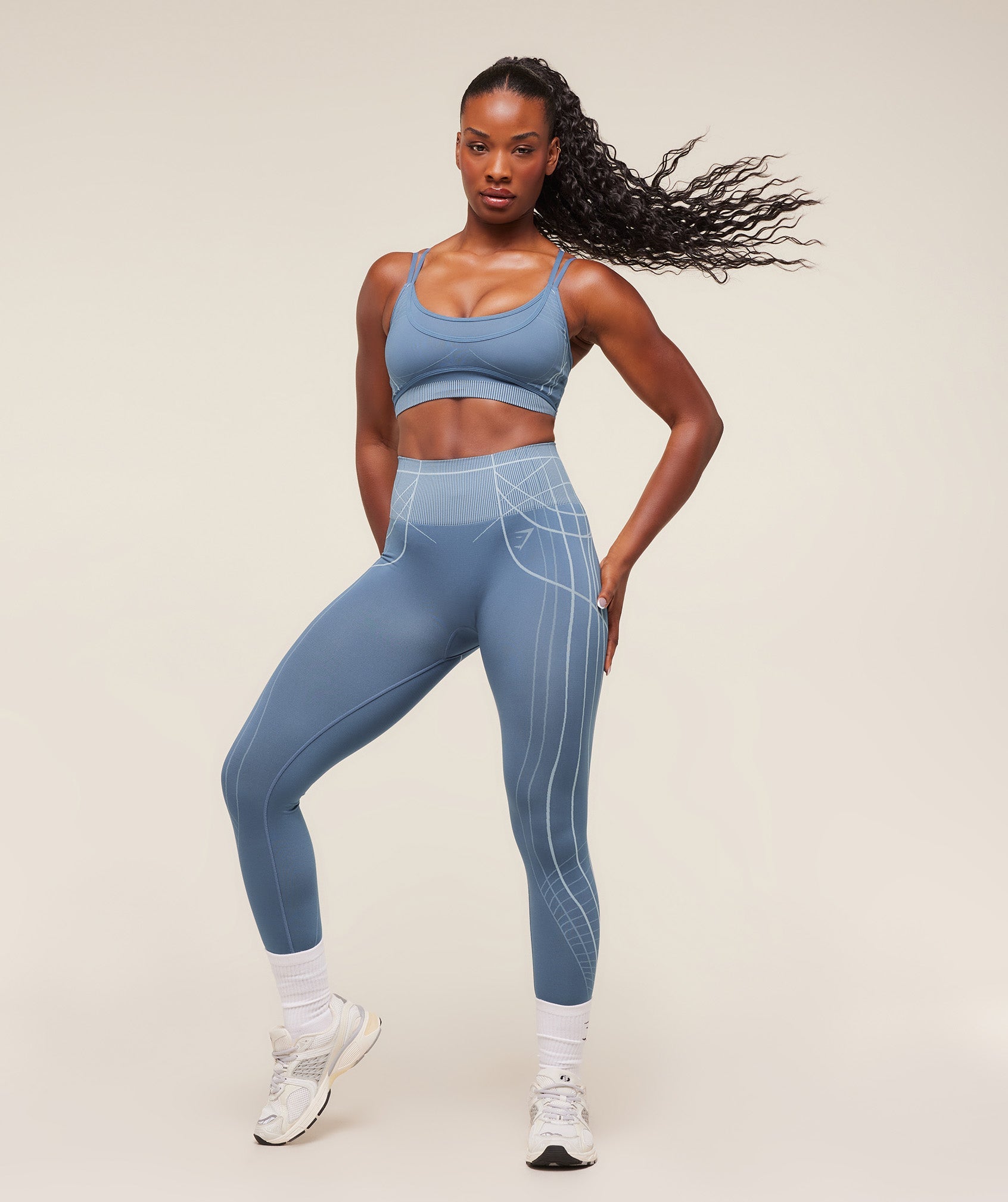 Women's Gymshark Apex Seamless Leggings Worn Blue
