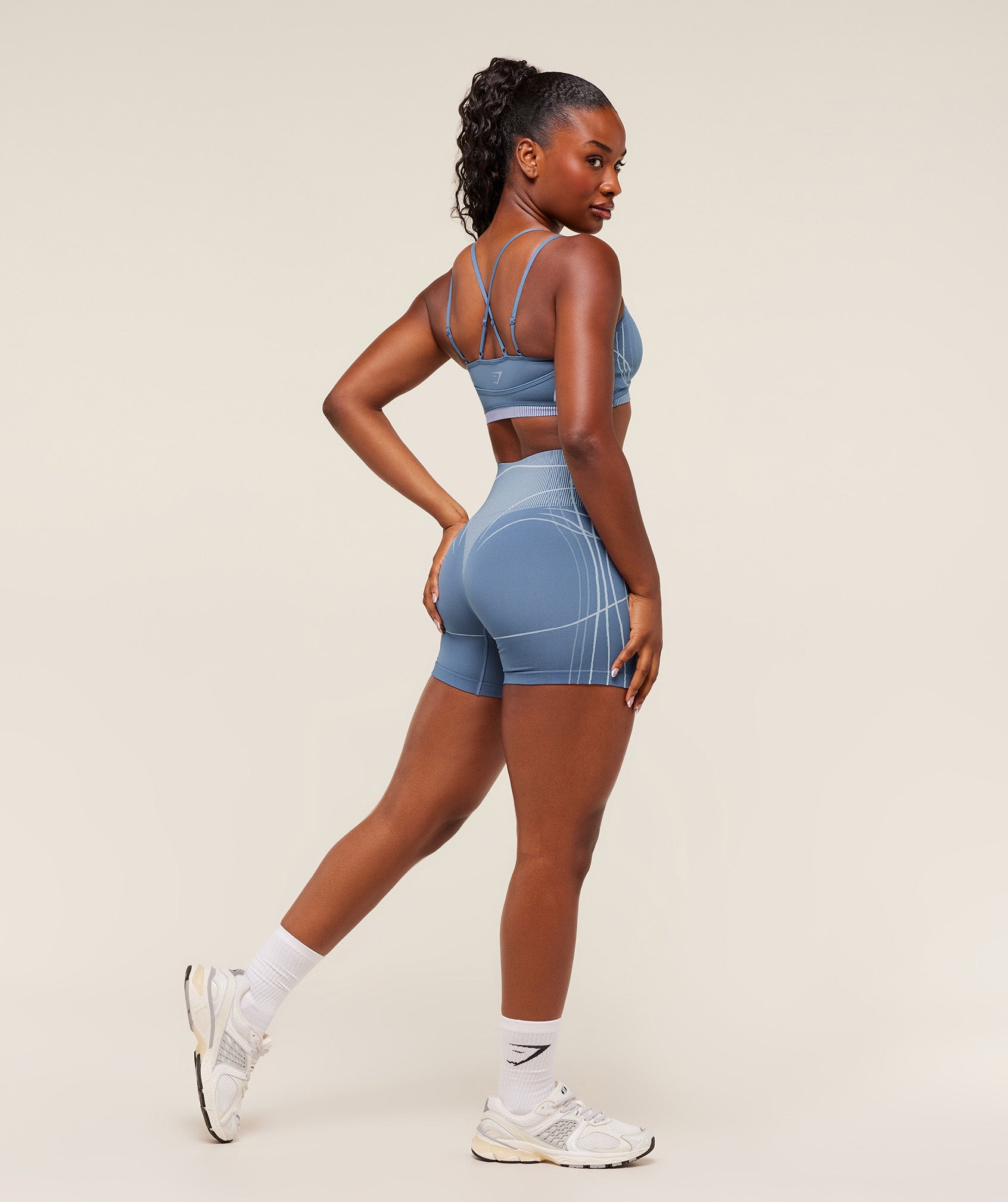 Women's Gymshark Apex Seamless Shorts Worn Blue