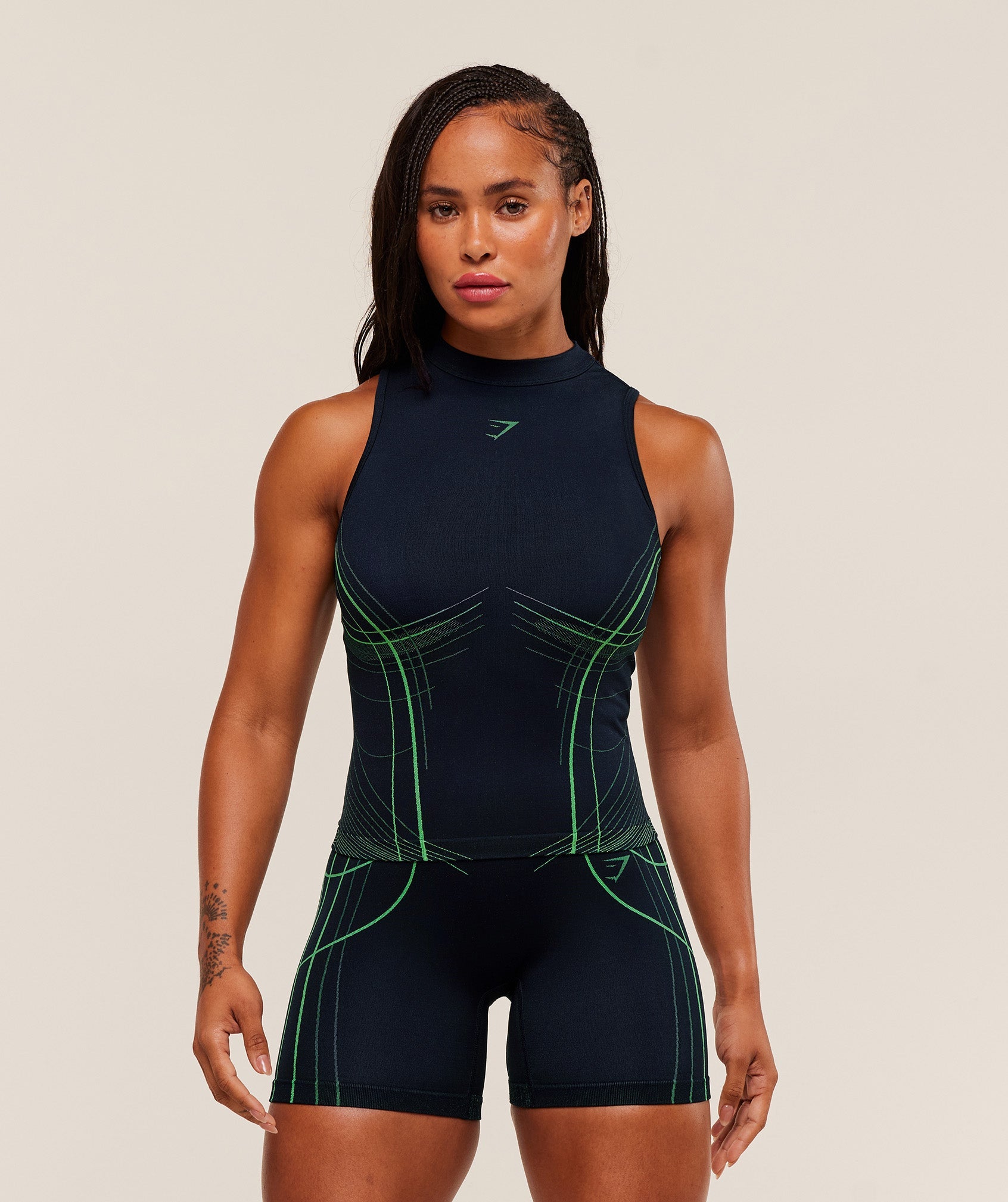 Women's Gymshark Apex Seamless Tank Heavy Blue