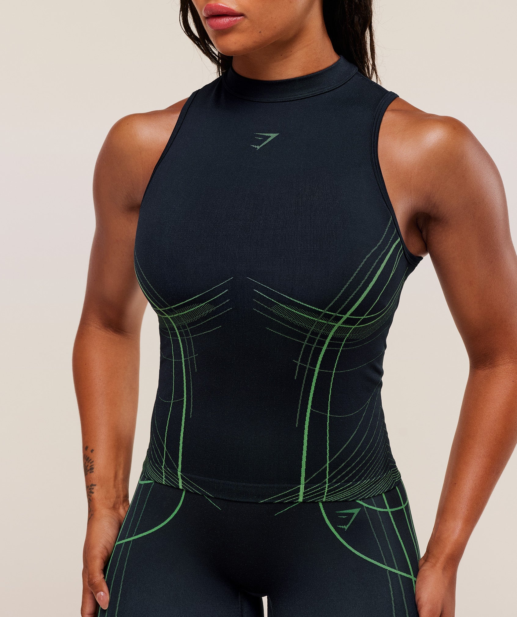 Women's Gymshark Apex Seamless Tank Heavy Blue