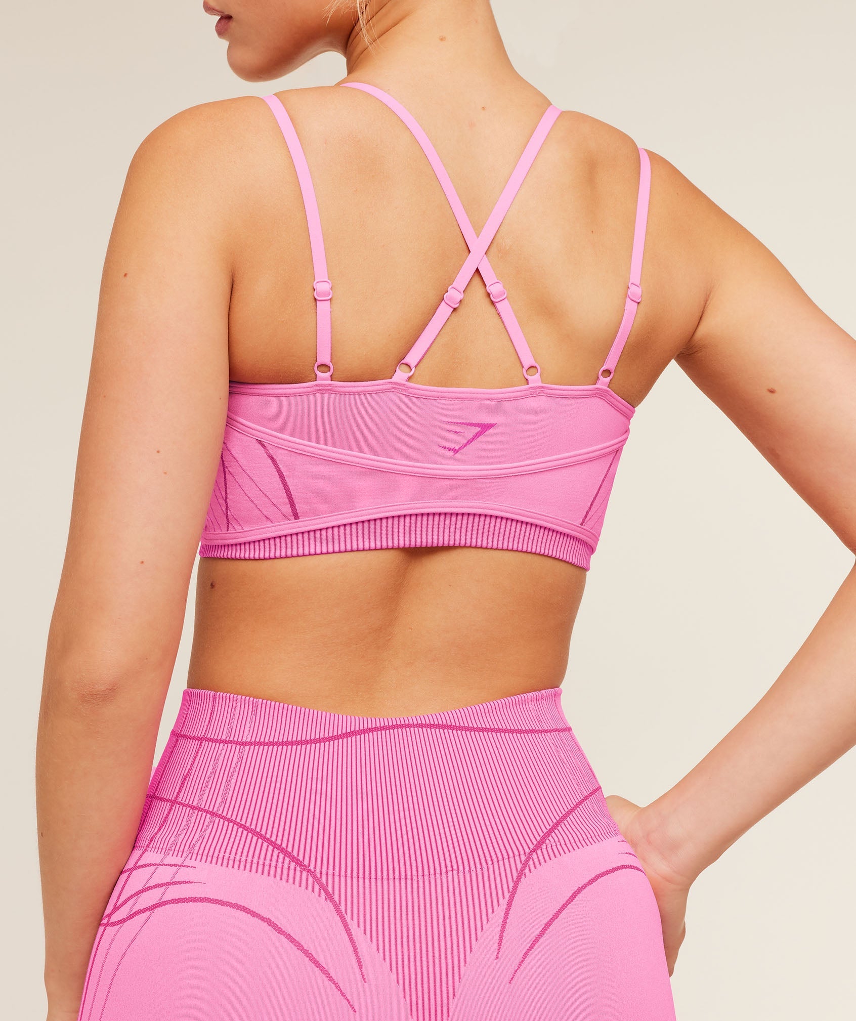 Women's Gymshark Apex Seamless Strappy Sports Bra Focus Pink