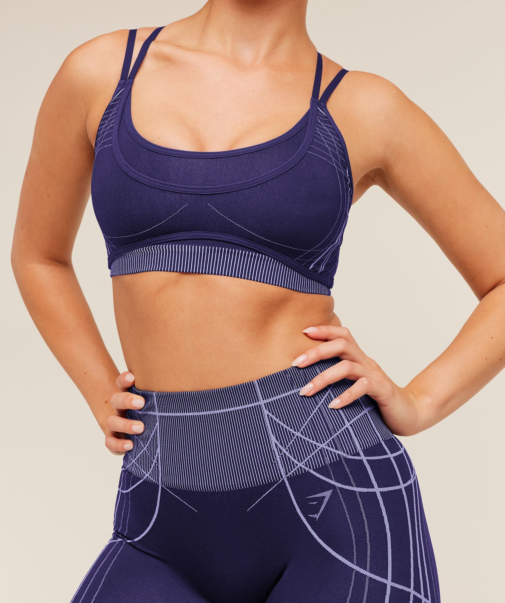 Women's Gymshark Apex Seamless Strappy Sports Bra Indigo Purple