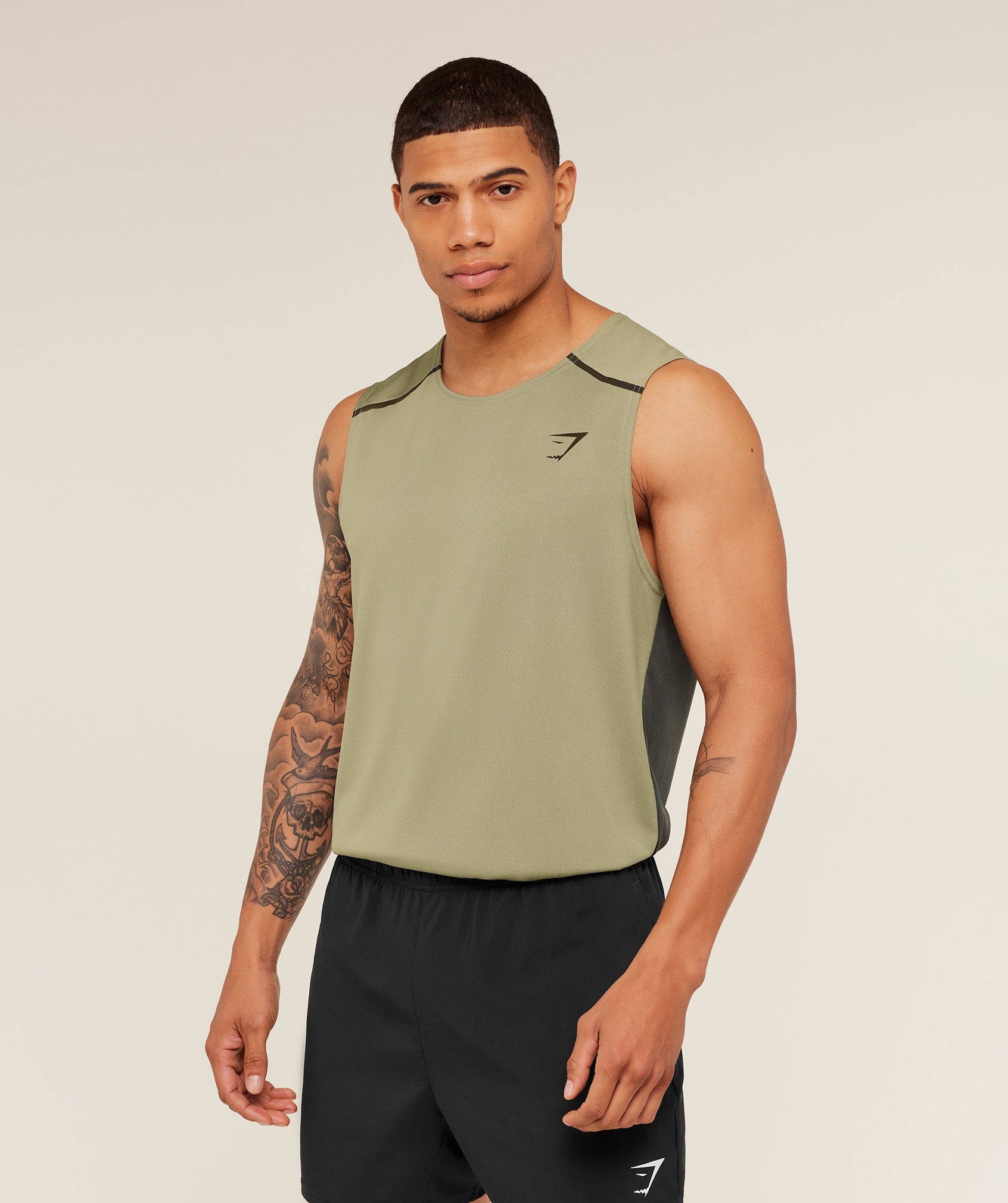 Gymshark Arrival Contrast Tank Grounded Green
