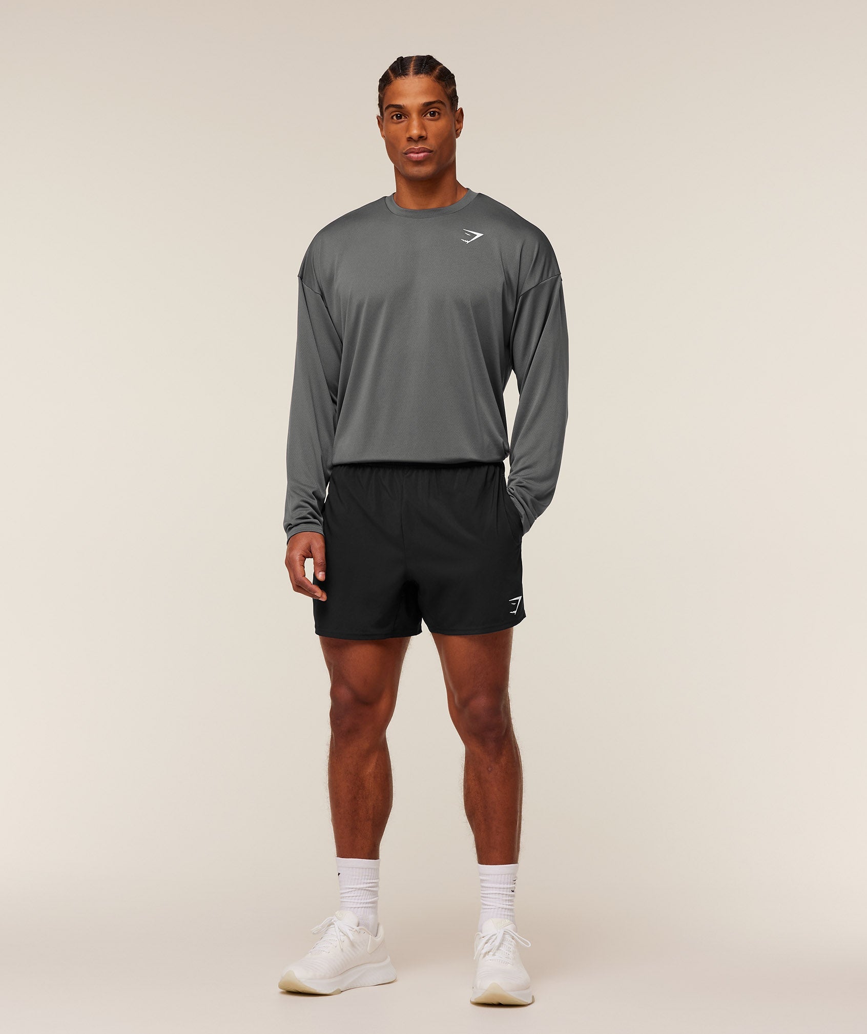 Gymshark Arrival Oversized Long Sleeve T-Shirt Silhouette Grey