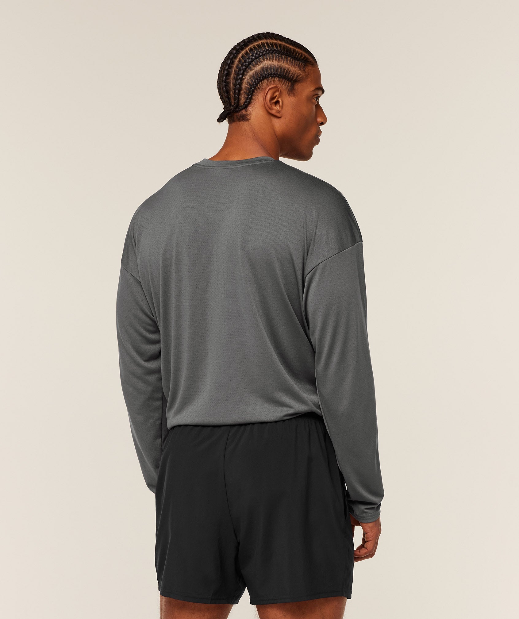 Gymshark Arrival Oversized Long Sleeve T-Shirt Silhouette Grey