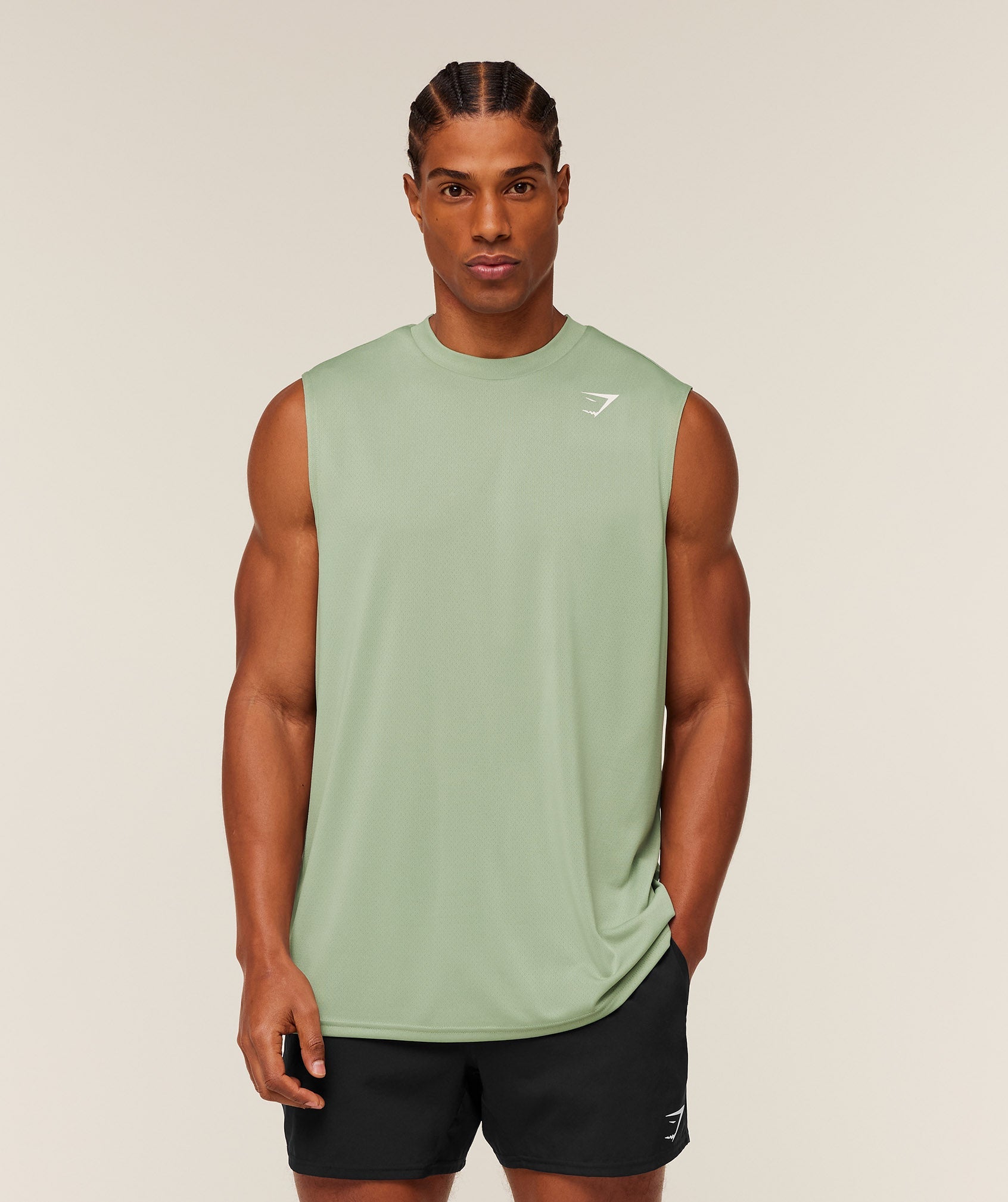 Gymshark Arrival Oversized Tank Gs Haze Green