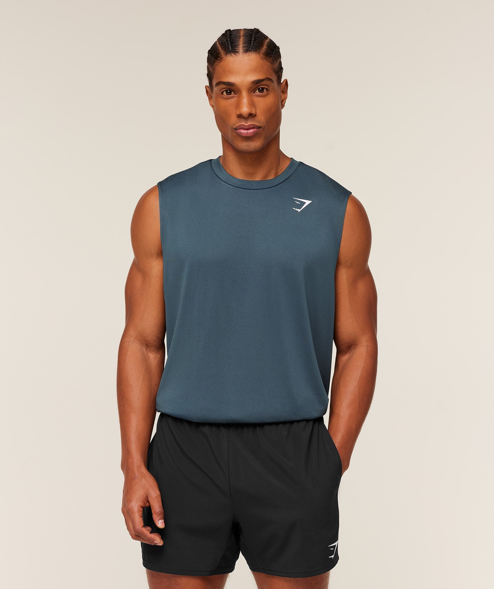 Gymshark Arrival Oversized Tank Gs Stealth Blue