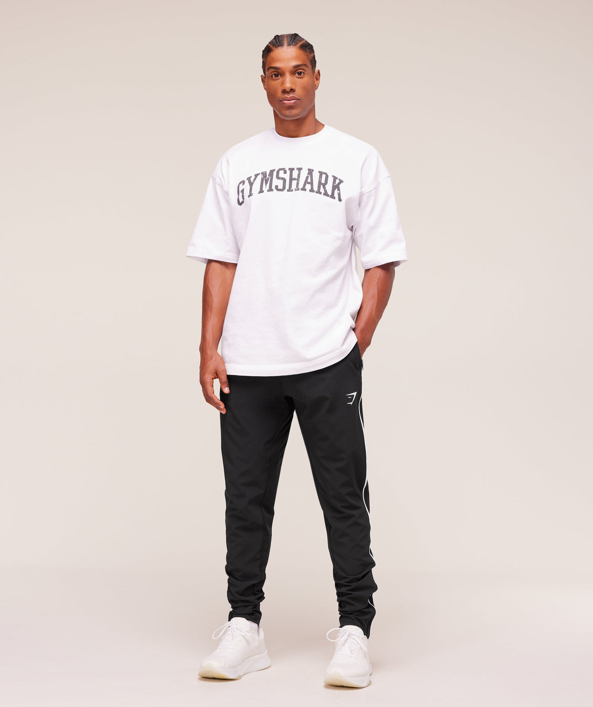 Gymshark Arrival Woven Block Joggers Black