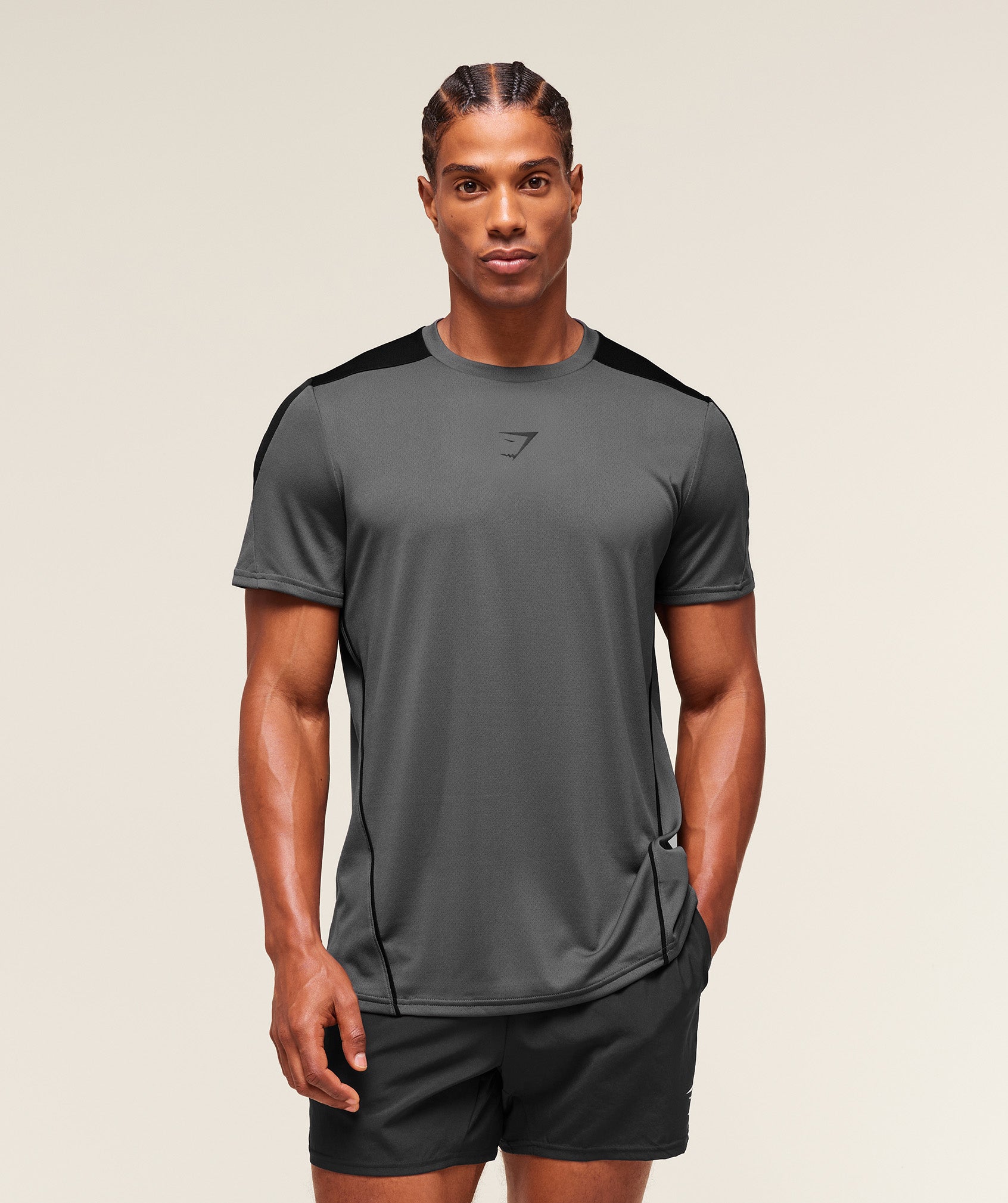 Gymshark Arrival Block T-Shirt Dark Grey