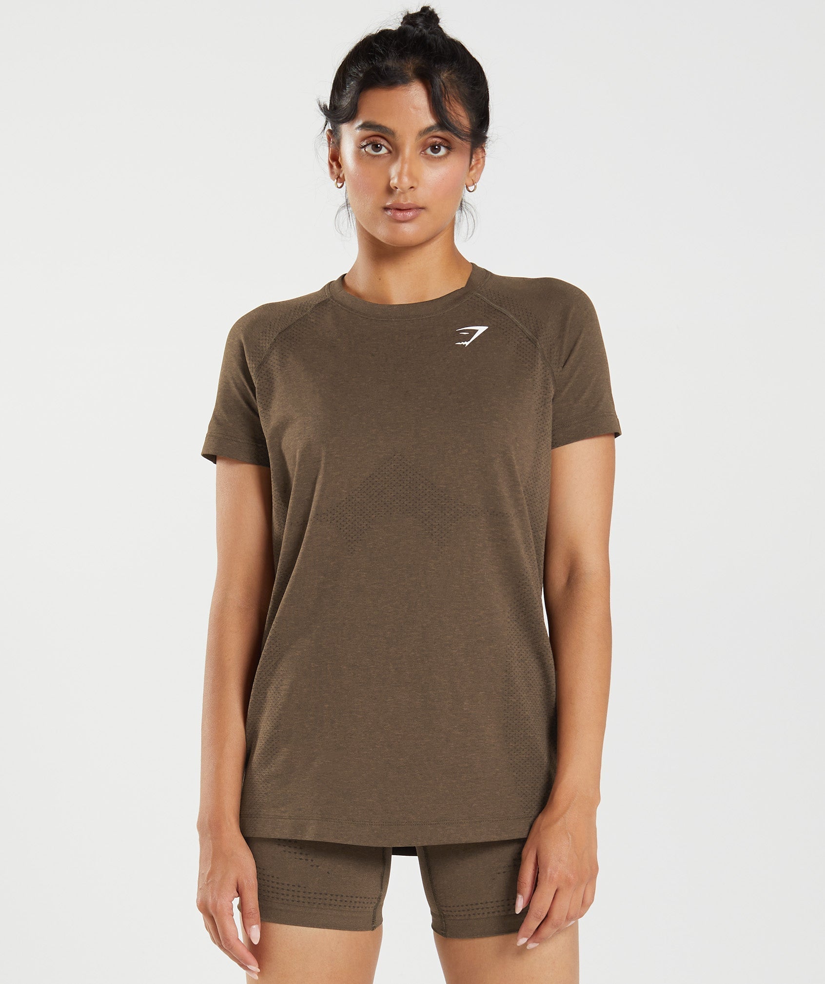 Women's Gymshark Vital Light T-Shirt Espresso Marl