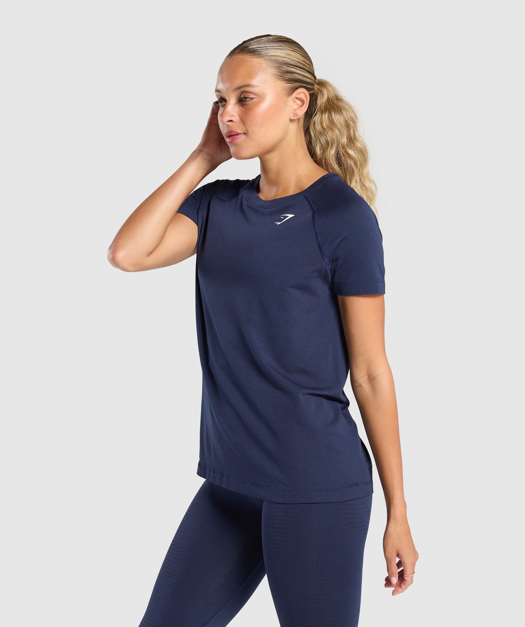 Women's Gymshark Vital Light T-Shirt Heavy Blue Marl