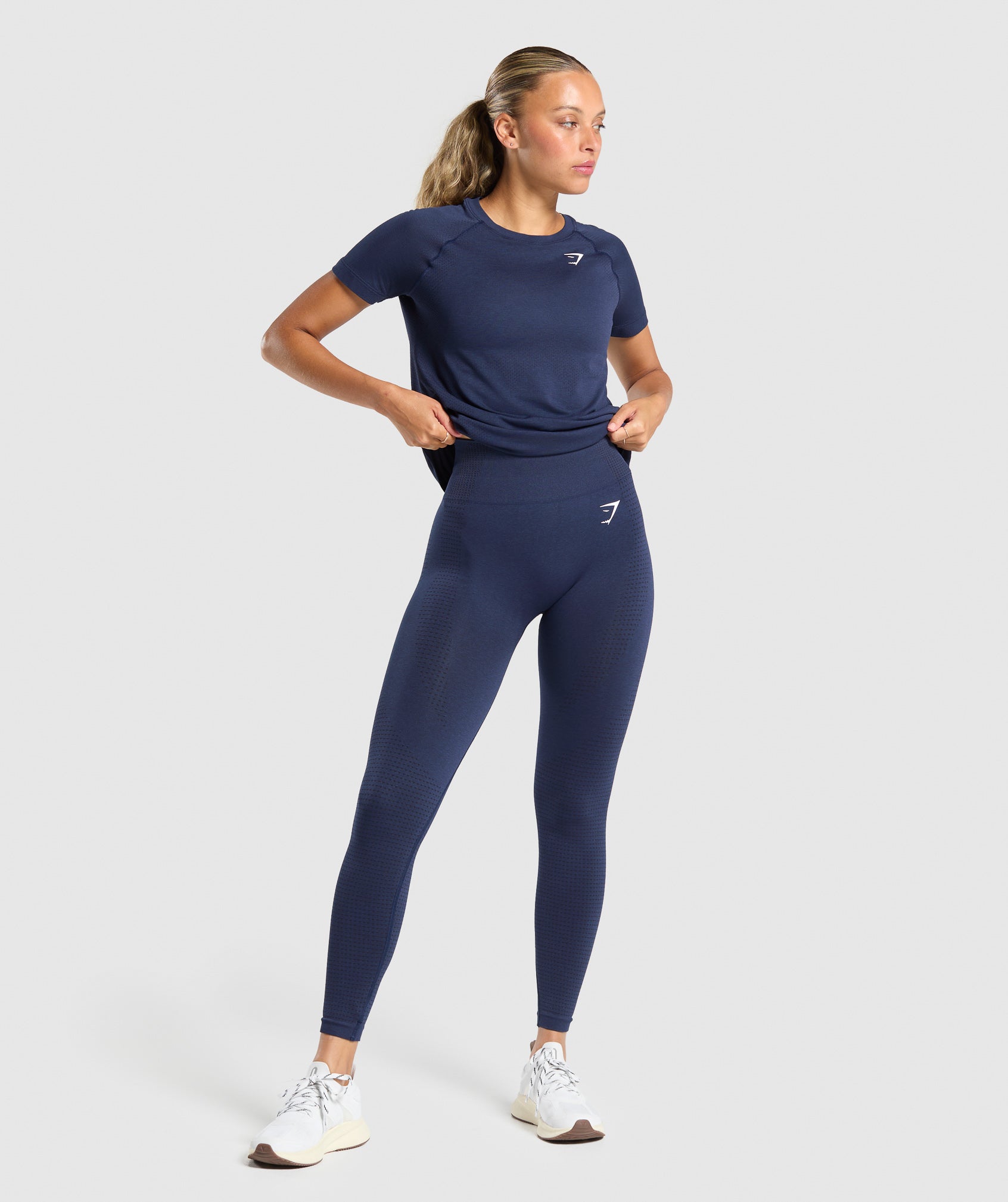 Women's Gymshark Vital Light T-Shirt Heavy Blue Marl