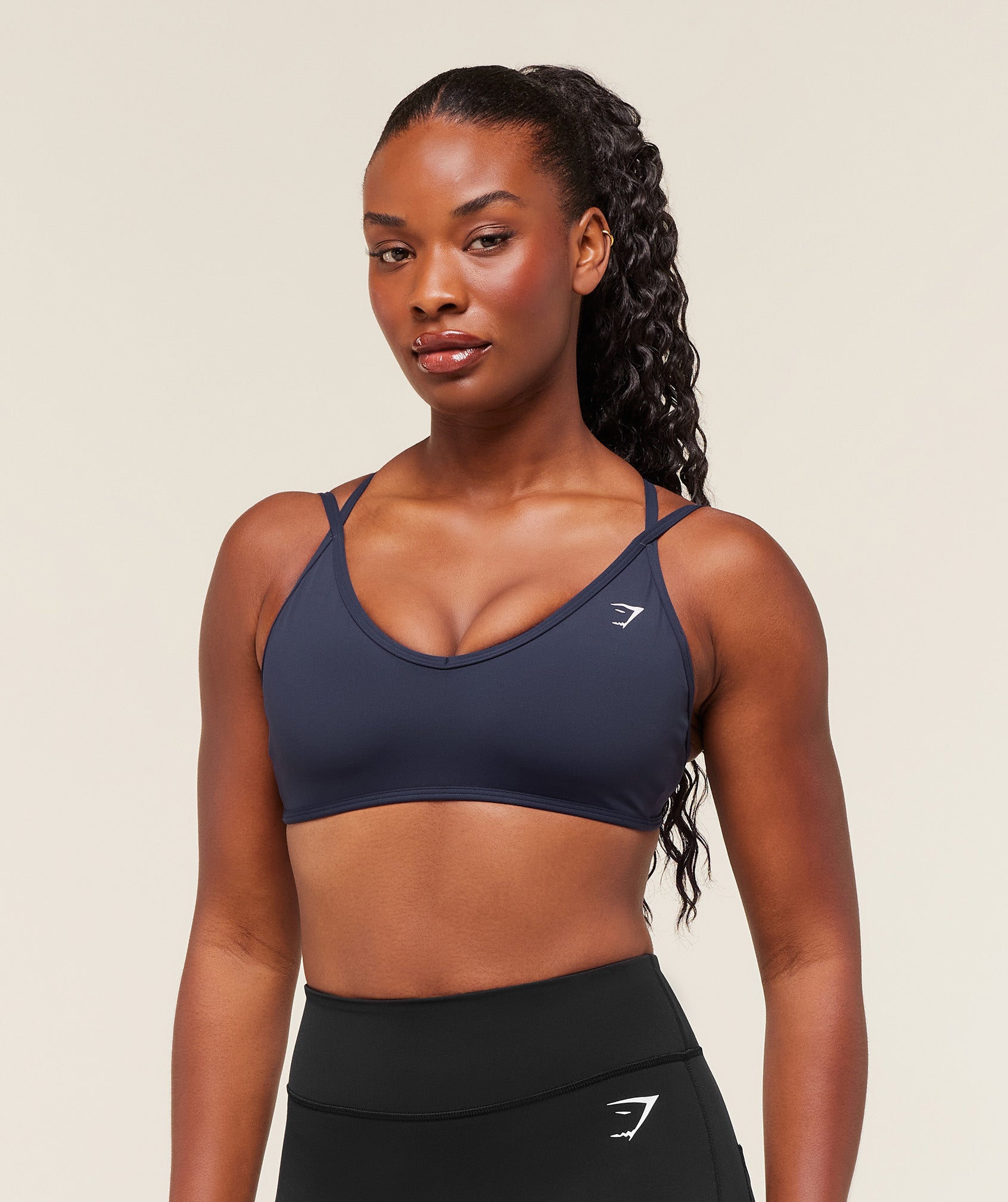 Women's Gymshark Back Gains Sports Bra Heavy Blue