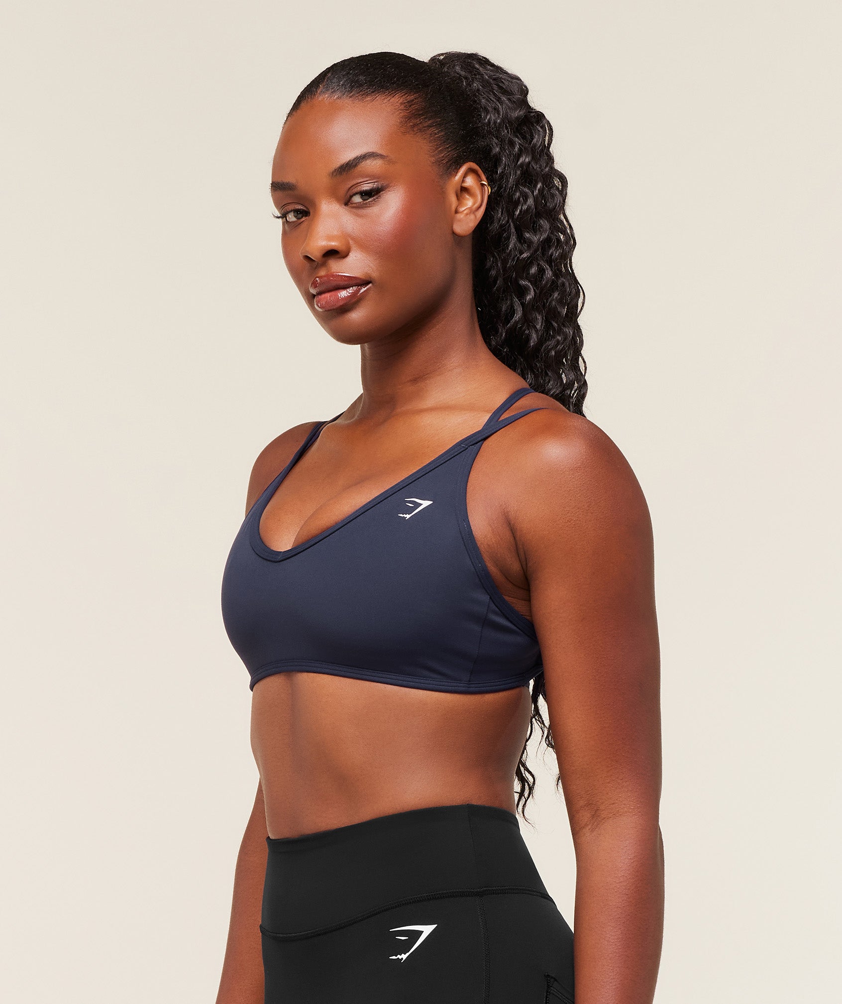 Women's Gymshark Back Gains Sports Bra Heavy Blue