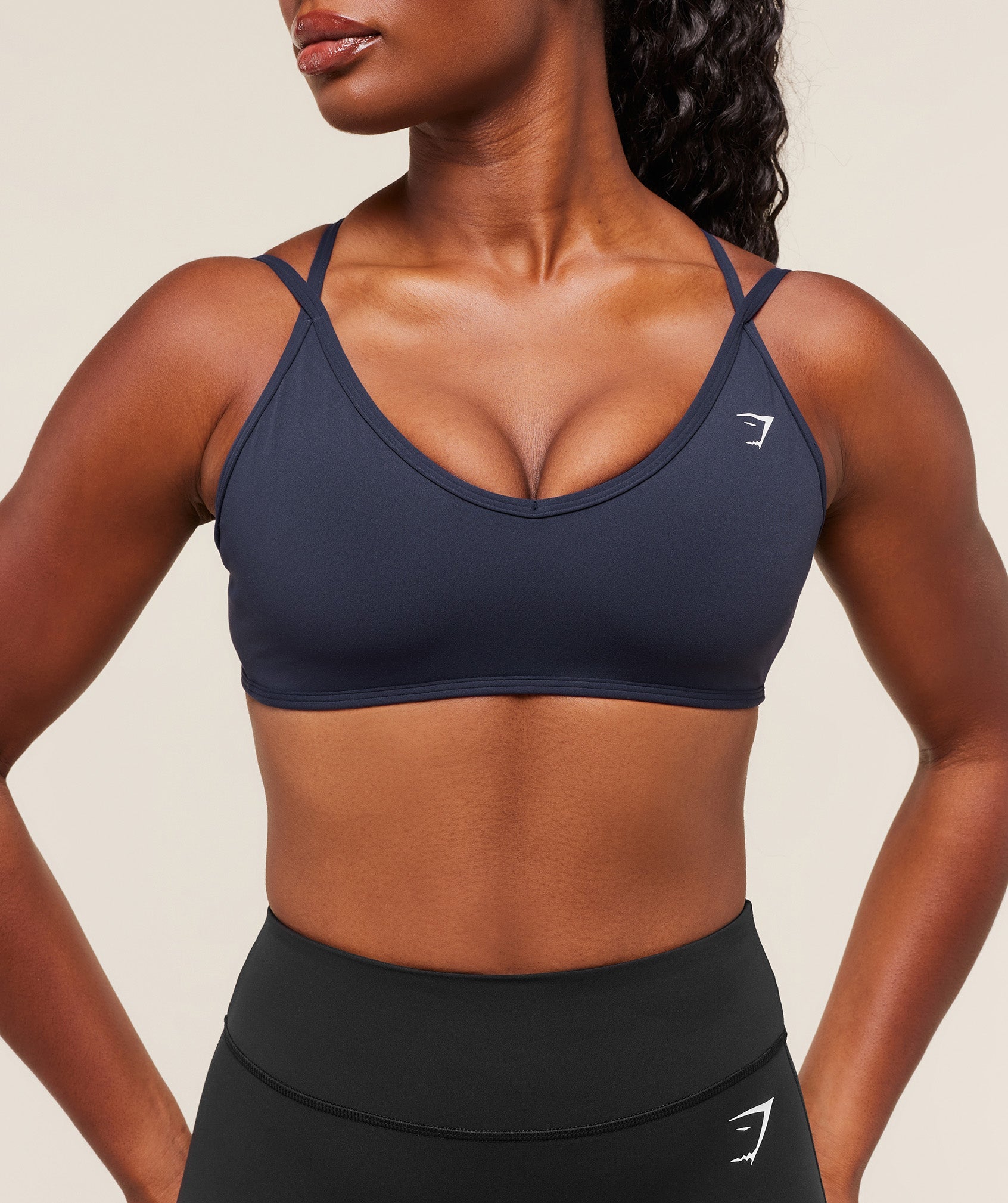 Women's Gymshark Back Gains Sports Bra Heavy Blue