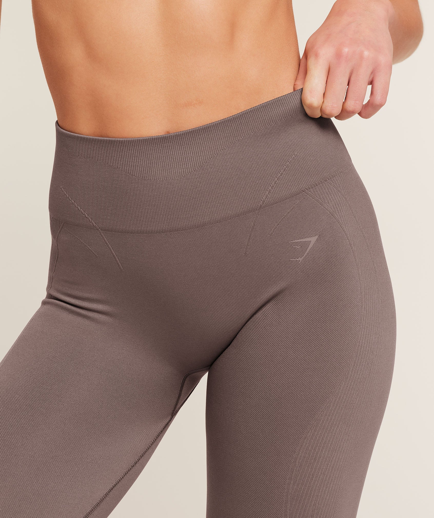 Women's Gymshark Poise Seamless Leggings Cool Brown
