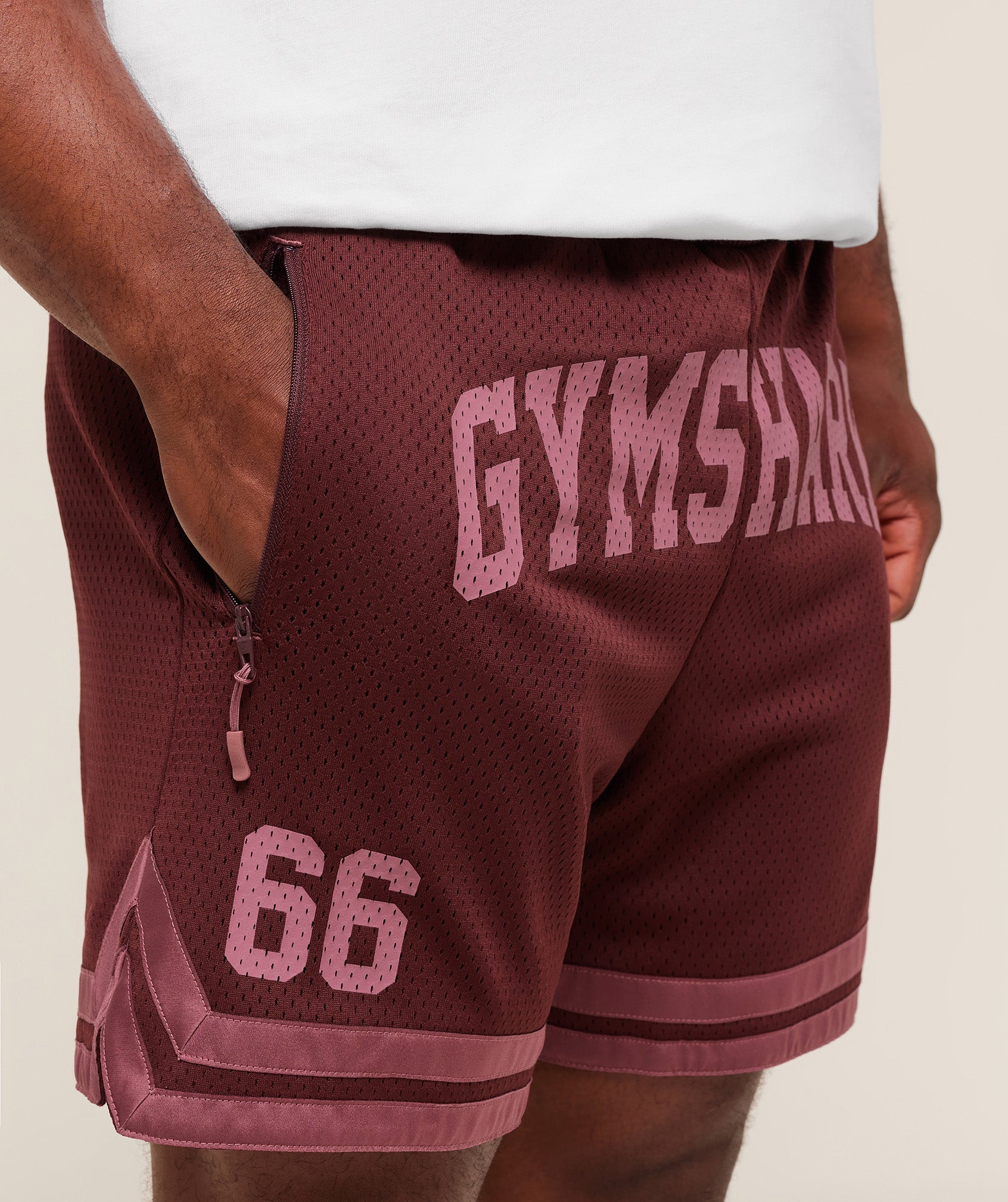 Gymshark Campus Mesh Shorts Rich Maroon