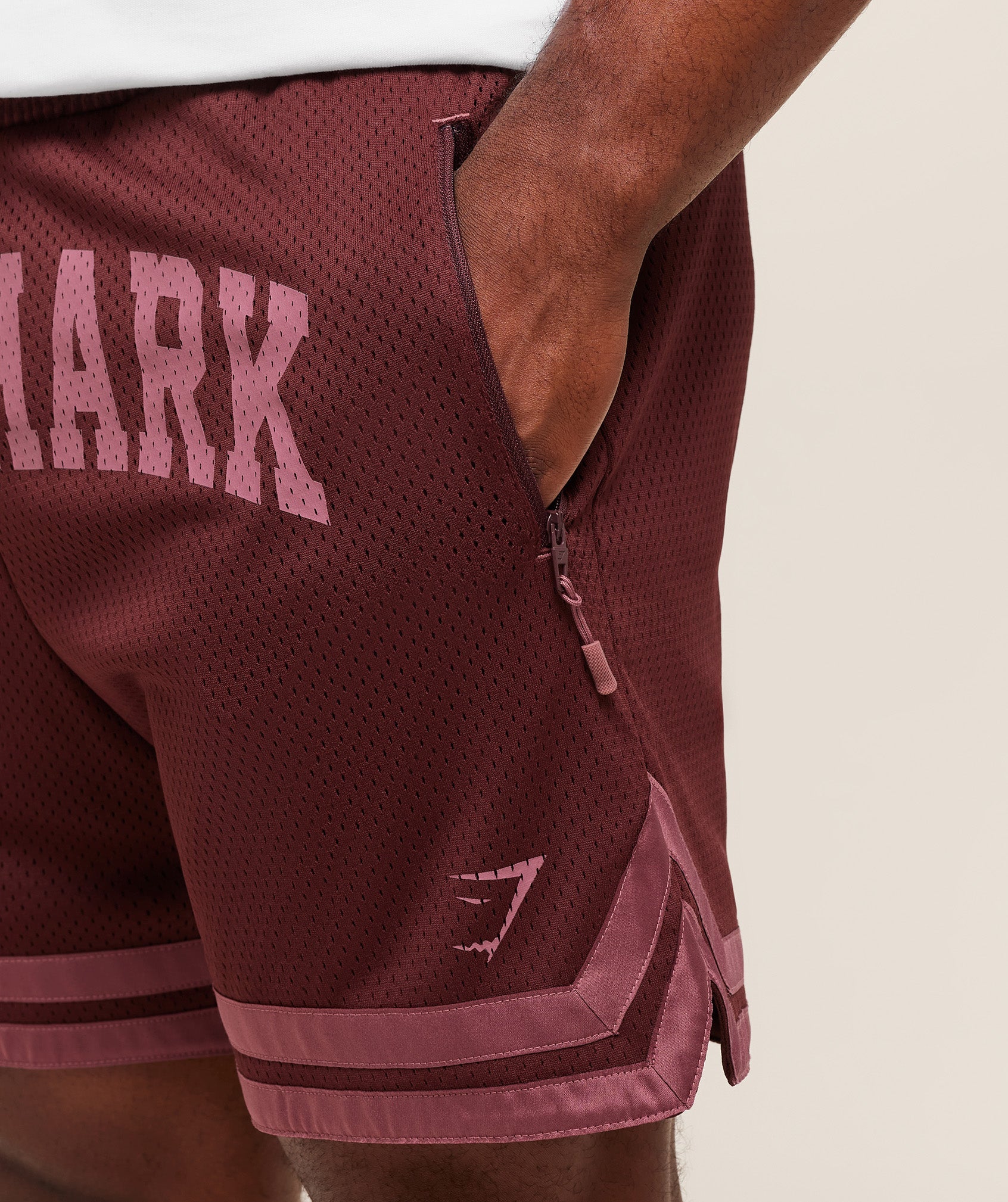 Gymshark Campus Mesh Shorts Rich Maroon