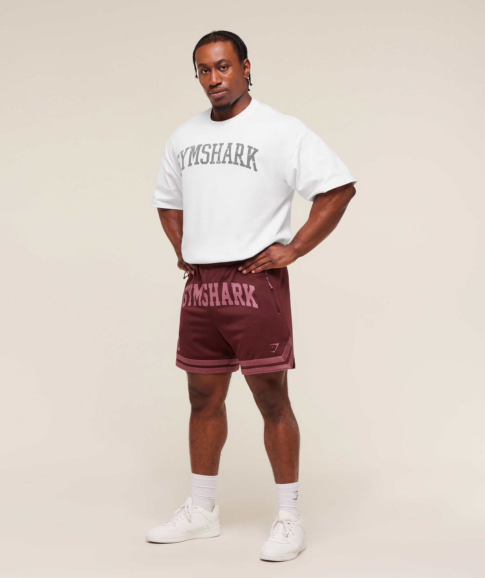 Gymshark Campus Mesh Shorts Rich Maroon