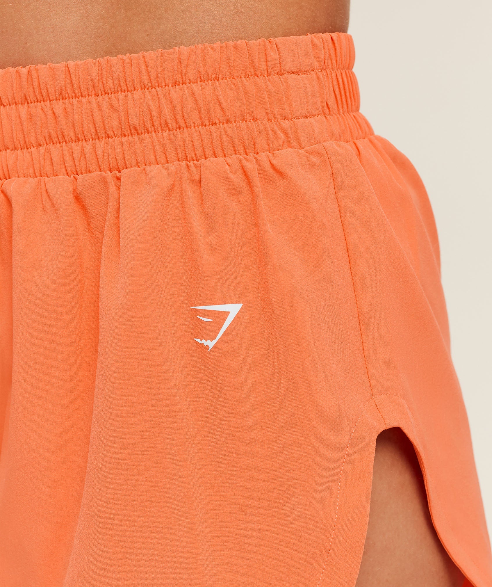 Women's Gymshark Interval High Leg Shorts Dayglow Peach