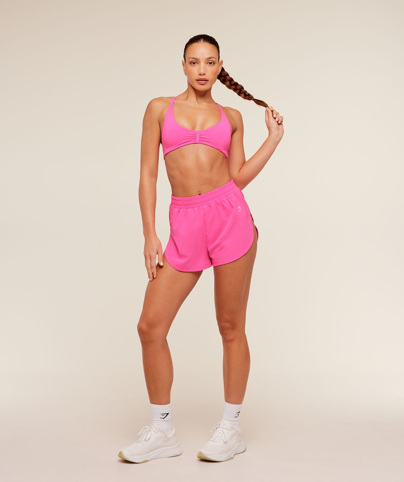 Women's Gymshark Interval High Leg Shorts Electric Pink