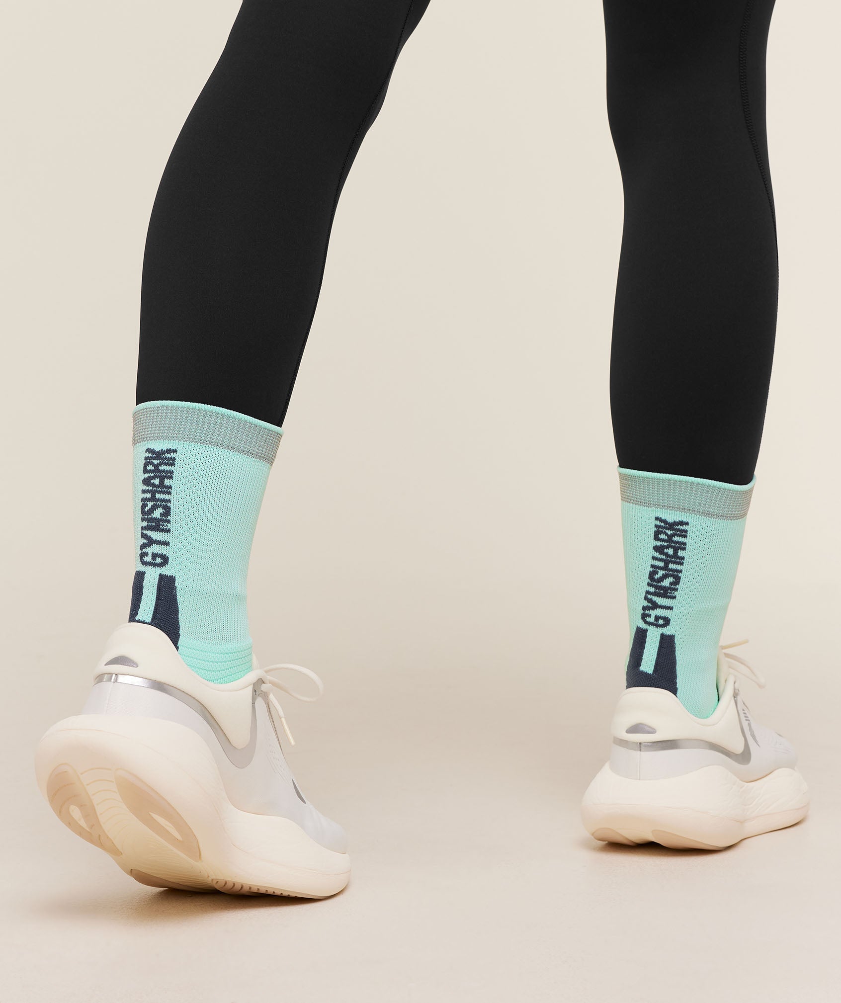 Women's Gymshark Running Elite Crew Sock Single Pop Turquoise