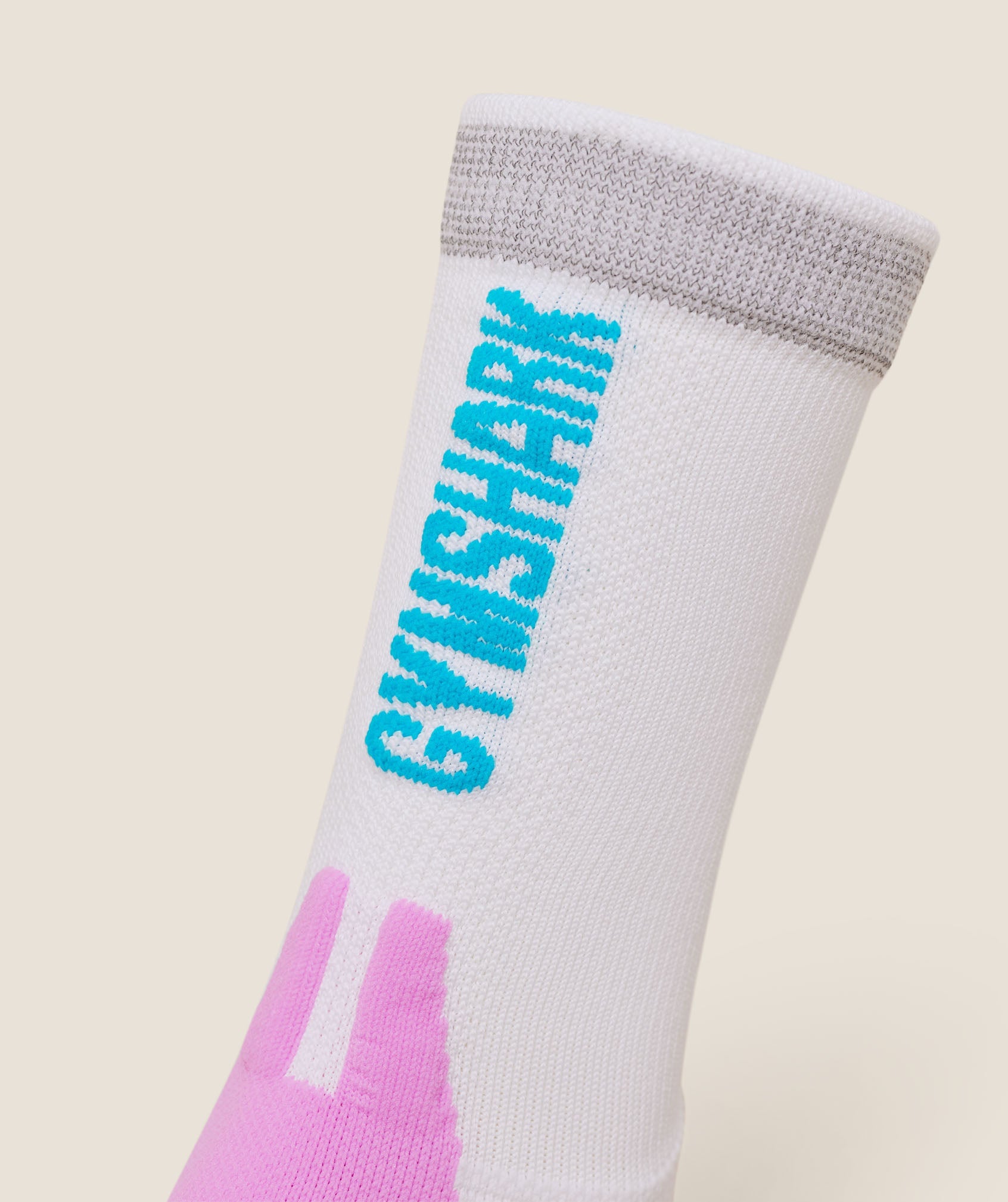 Women's Gymshark Running Elite Crew Sock Single White