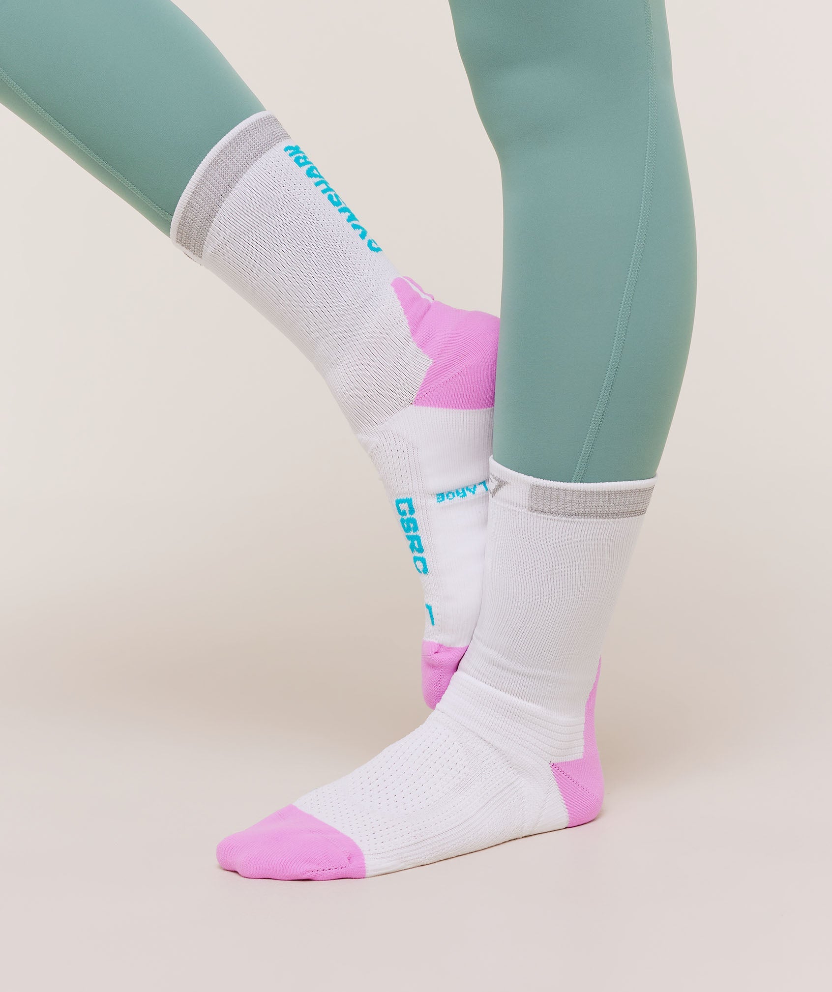 Women's Gymshark Running Elite Crew Sock Single White