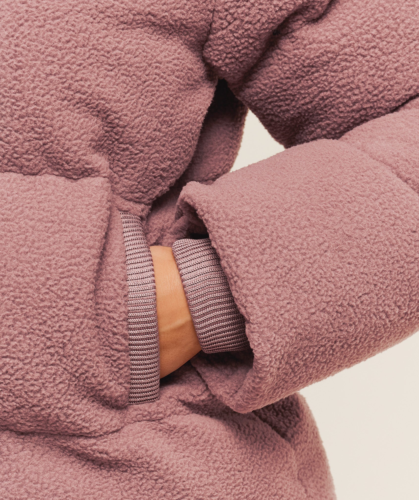 Women's Gymshark Sherpa Puffer Jacket Chestnut Pink