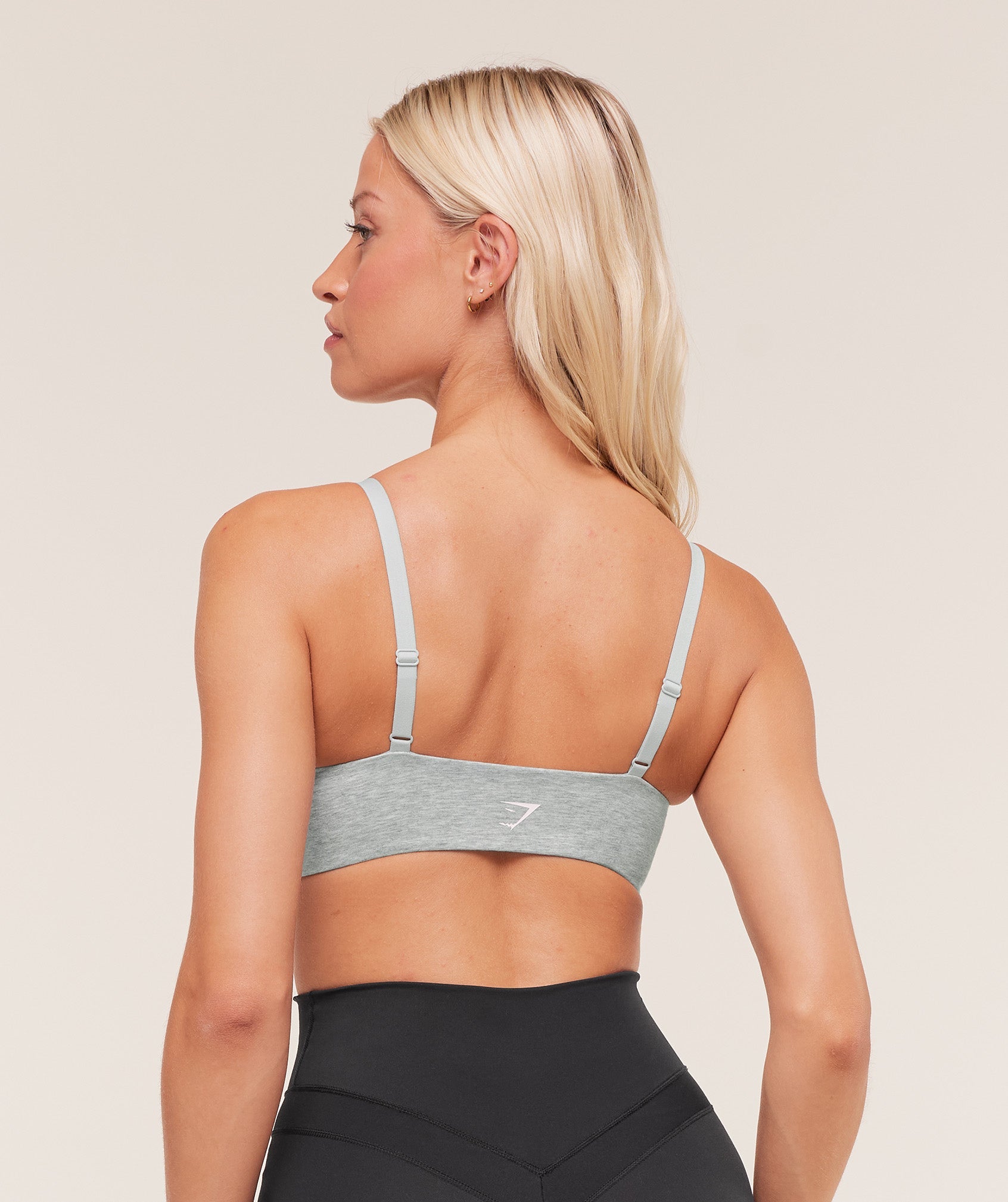 Women's Gymshark Cotton Twist Front Bralette Light Grey Core Marl