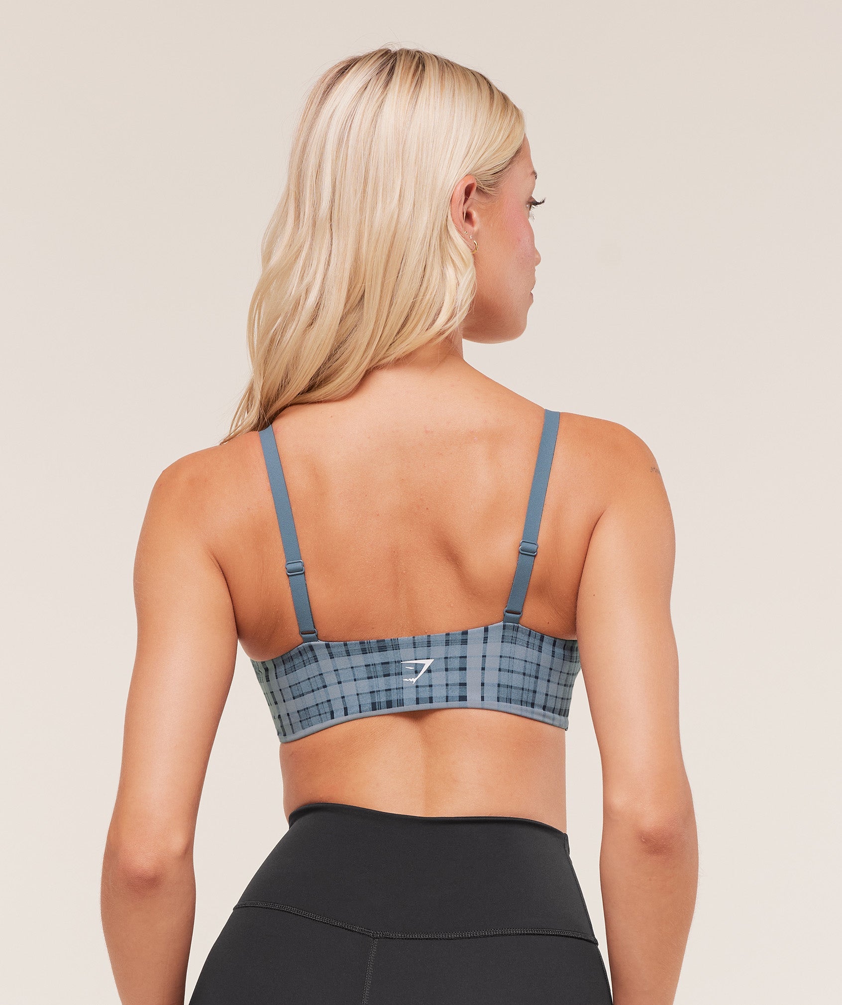Women's Gymshark Printed Twist Front Bralette Denim Grey