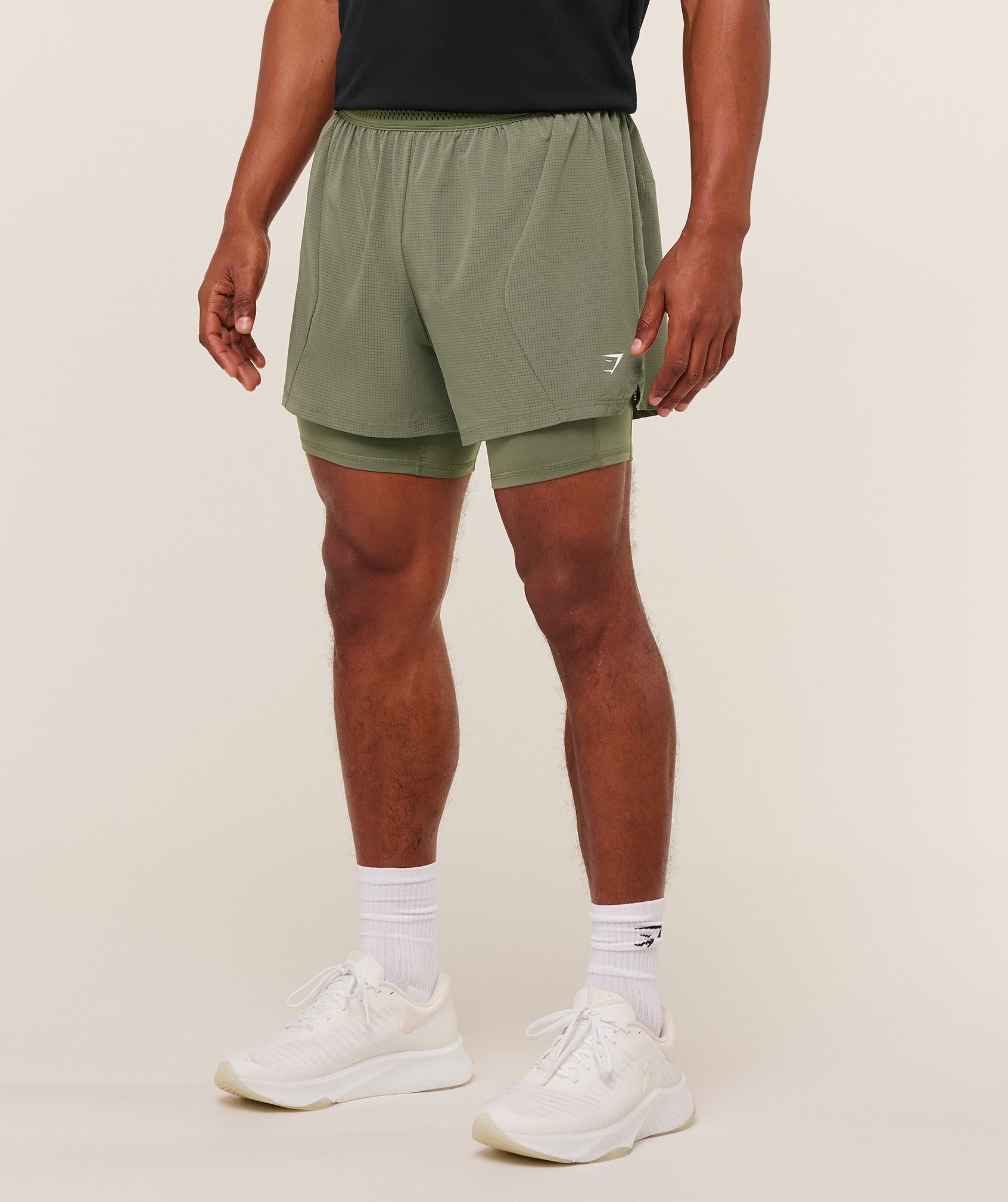 Gymshark Running 4" 2In1 Shorts Base Green