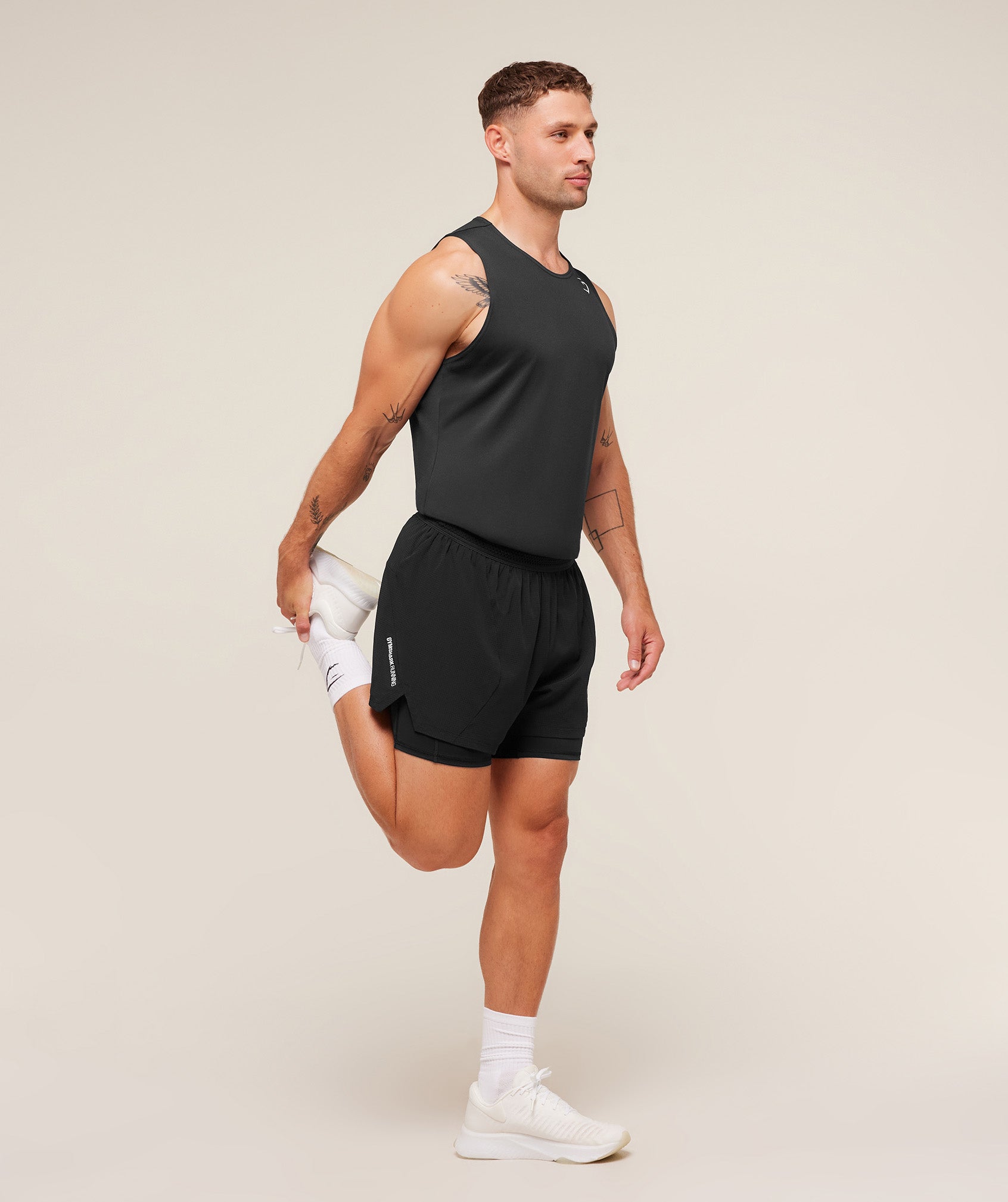 Gymshark Running 4" 2In1 Shorts Black