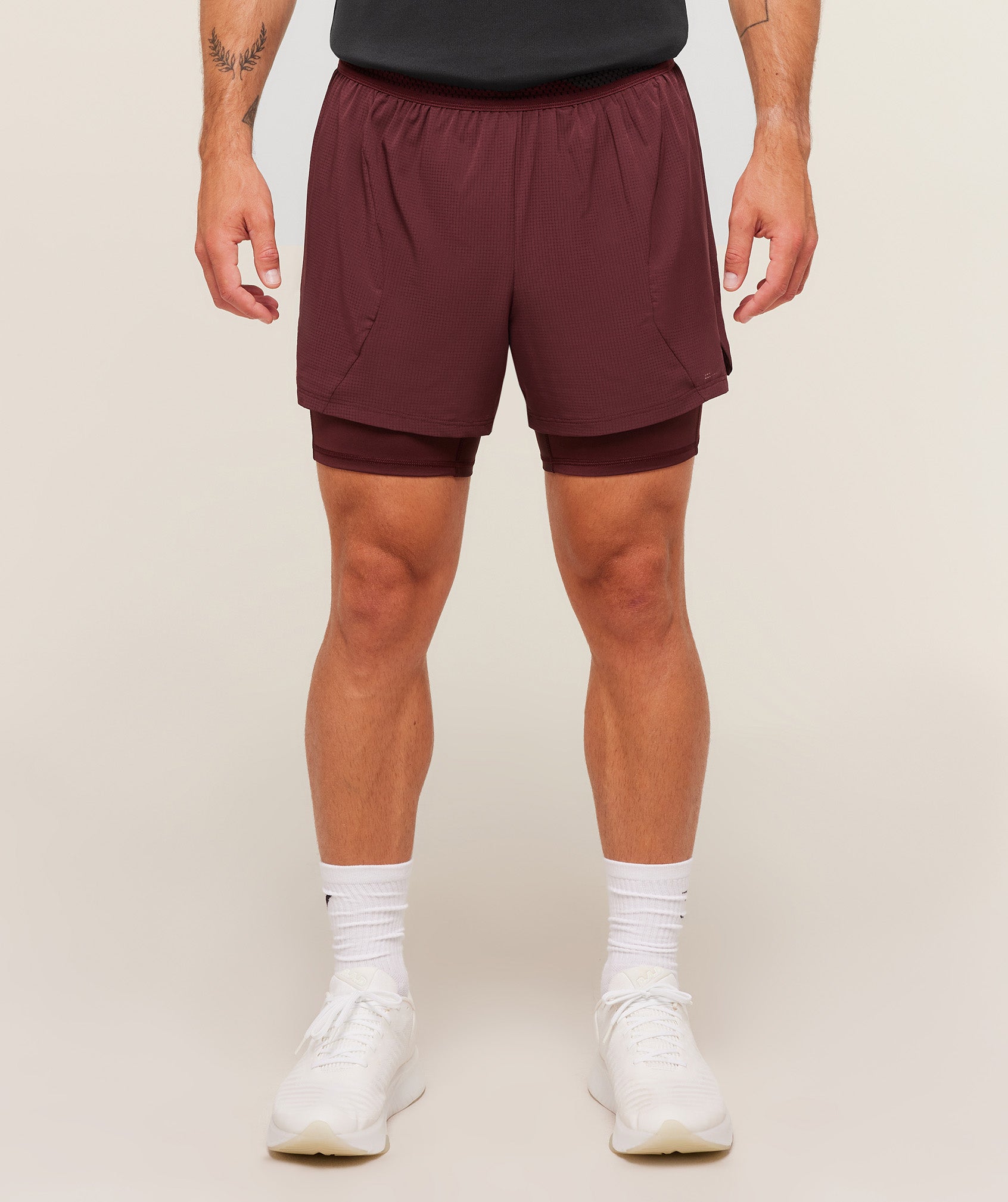 Gymshark Running 4" 2In1 Shorts Rich Maroon