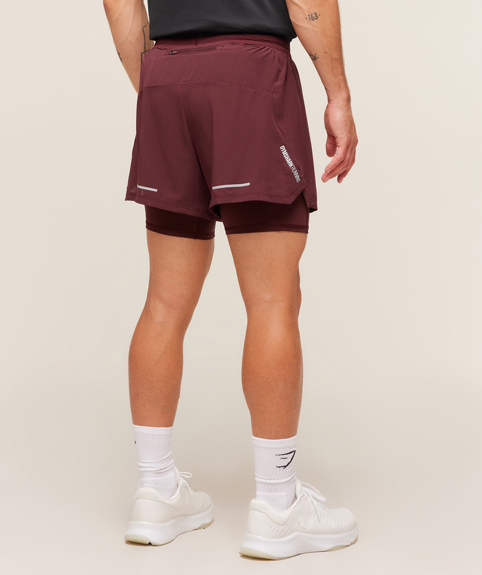 Gymshark Running 4" 2In1 Shorts Rich Maroon