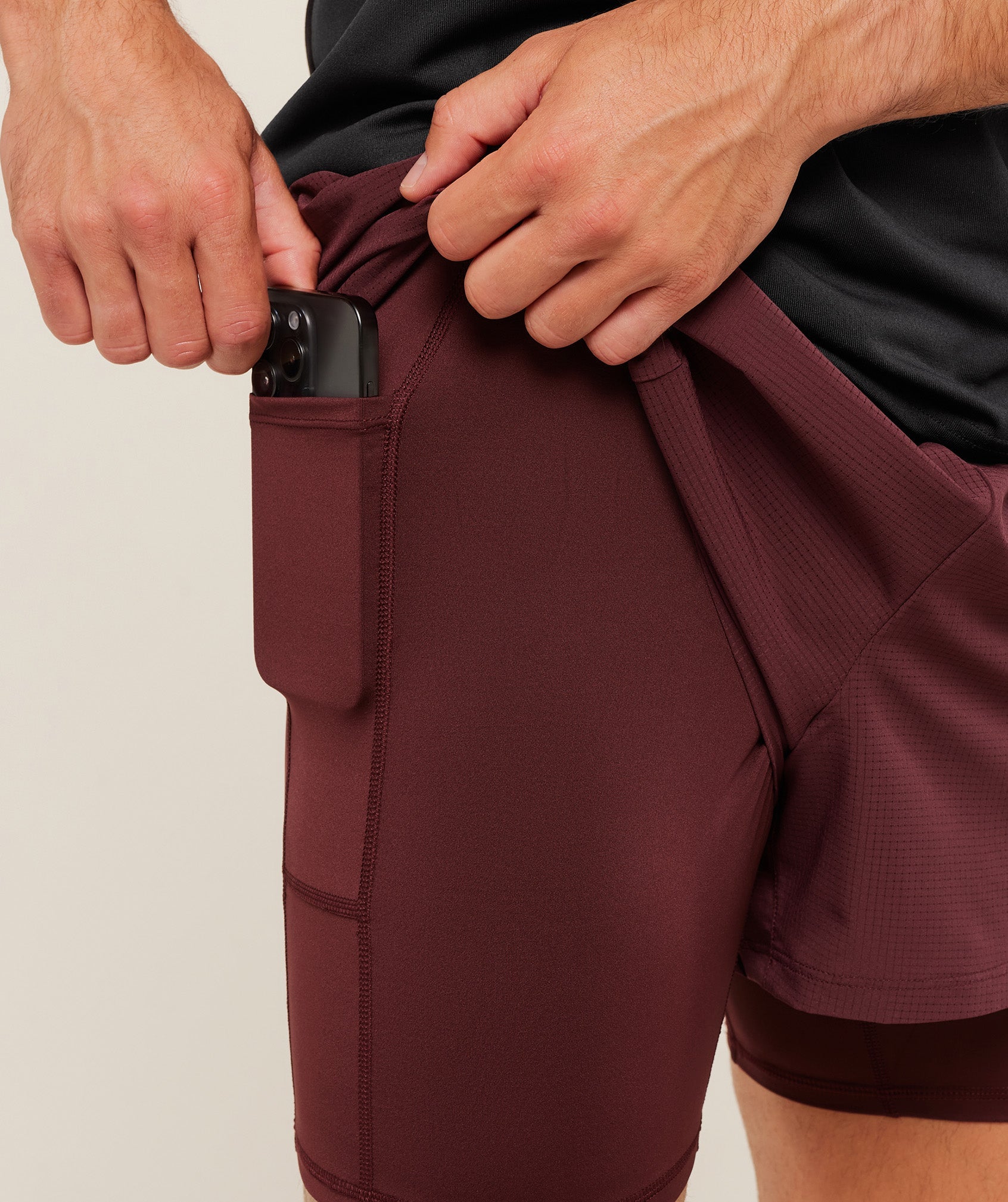 Gymshark Running 4" 2In1 Shorts Rich Maroon