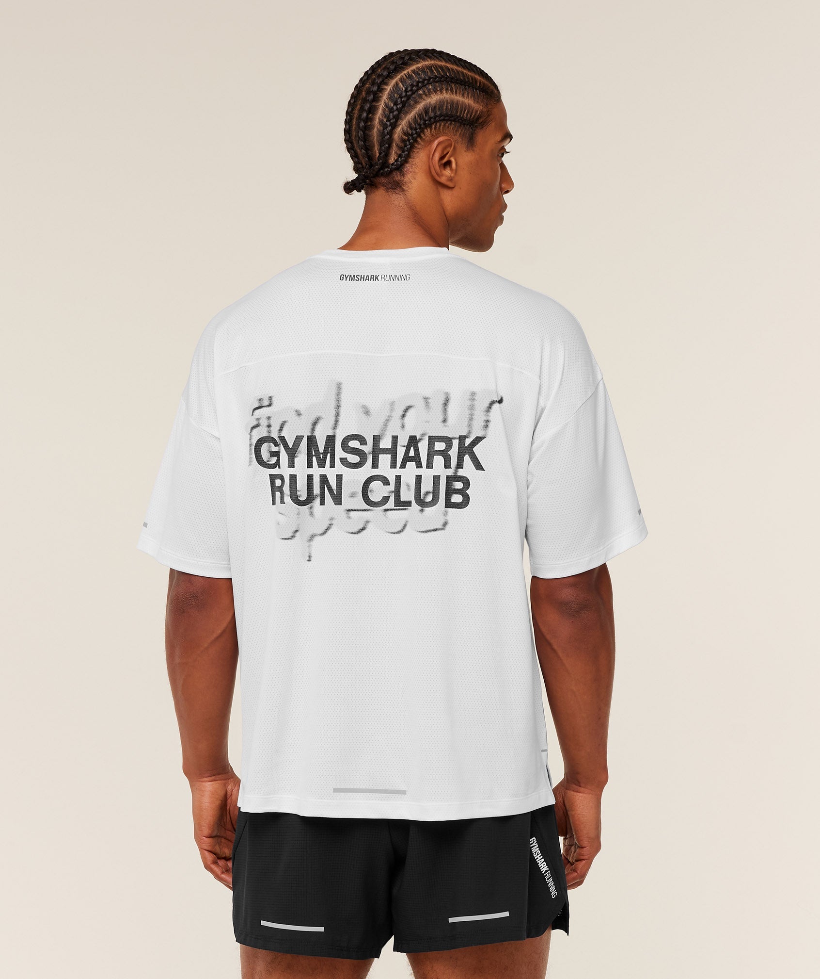 Gymshark Running Graphic T-Shirt Gs White