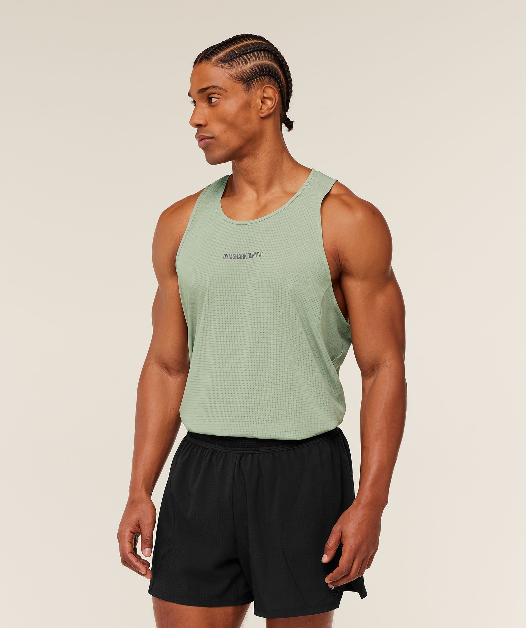 Gymshark Running Tank Gs Haze Green