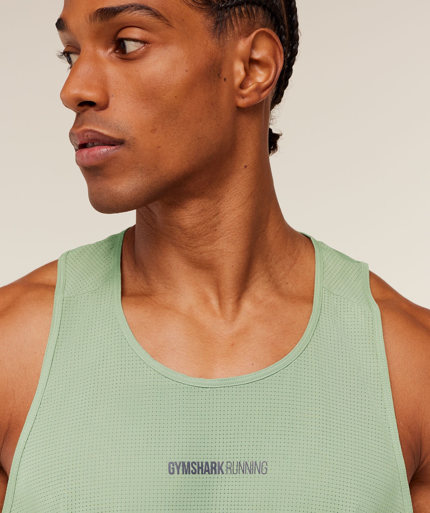 Gymshark Running Tank Gs Haze Green
