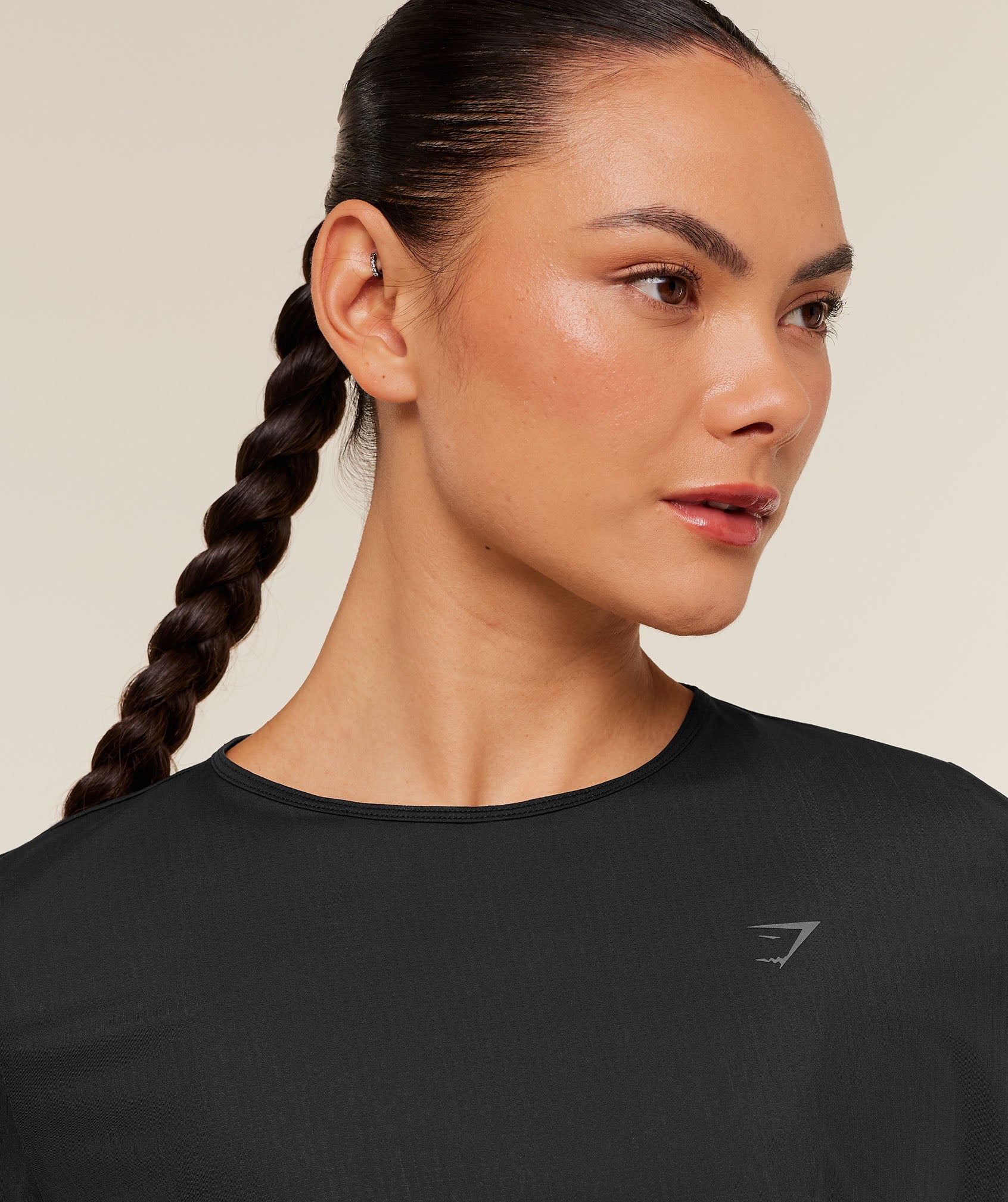Women's Gymshark Running Short Sleeve T-Shirt Gs Black