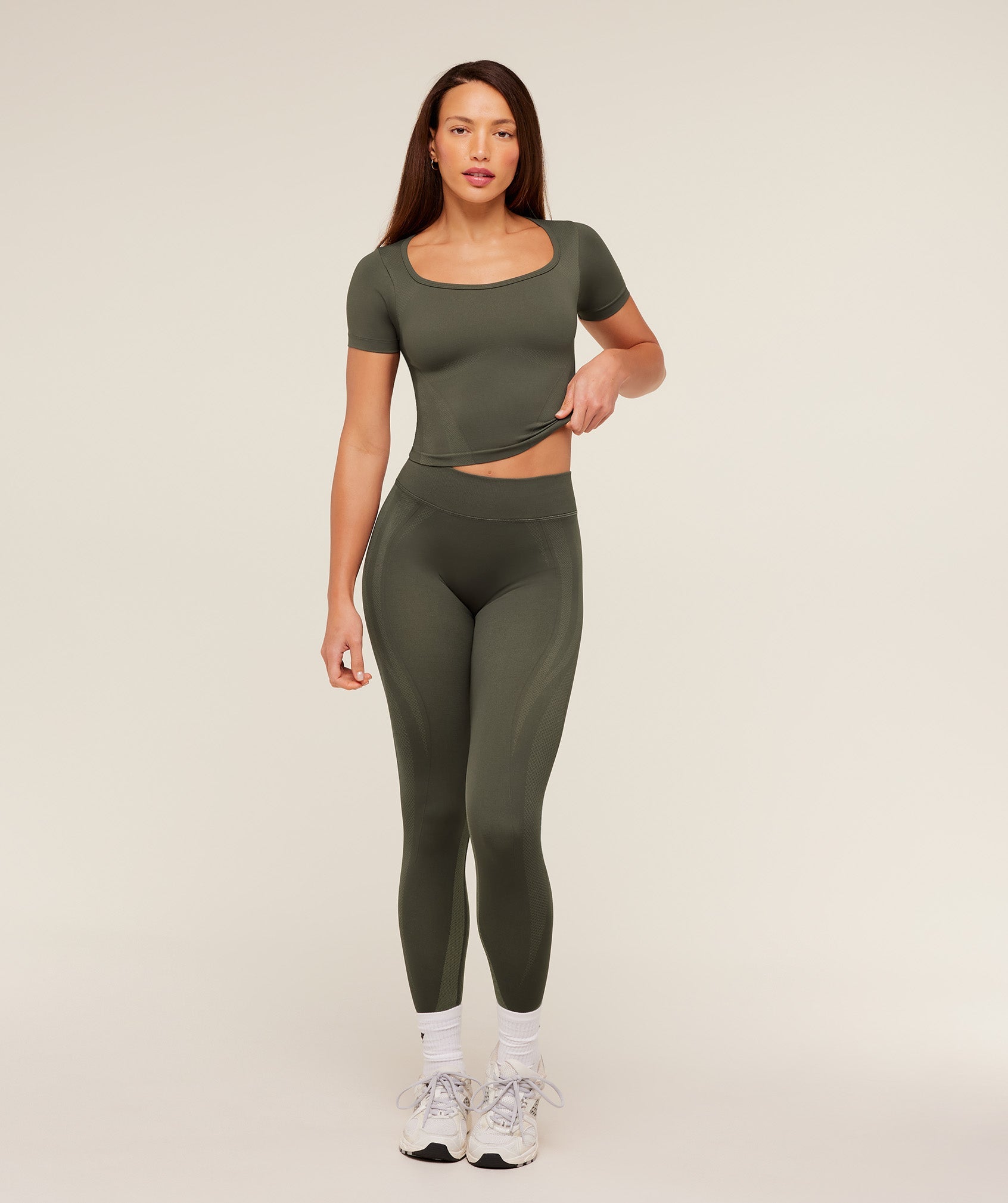 Women's Gymshark Weekend Seamless Leggings Strength Green