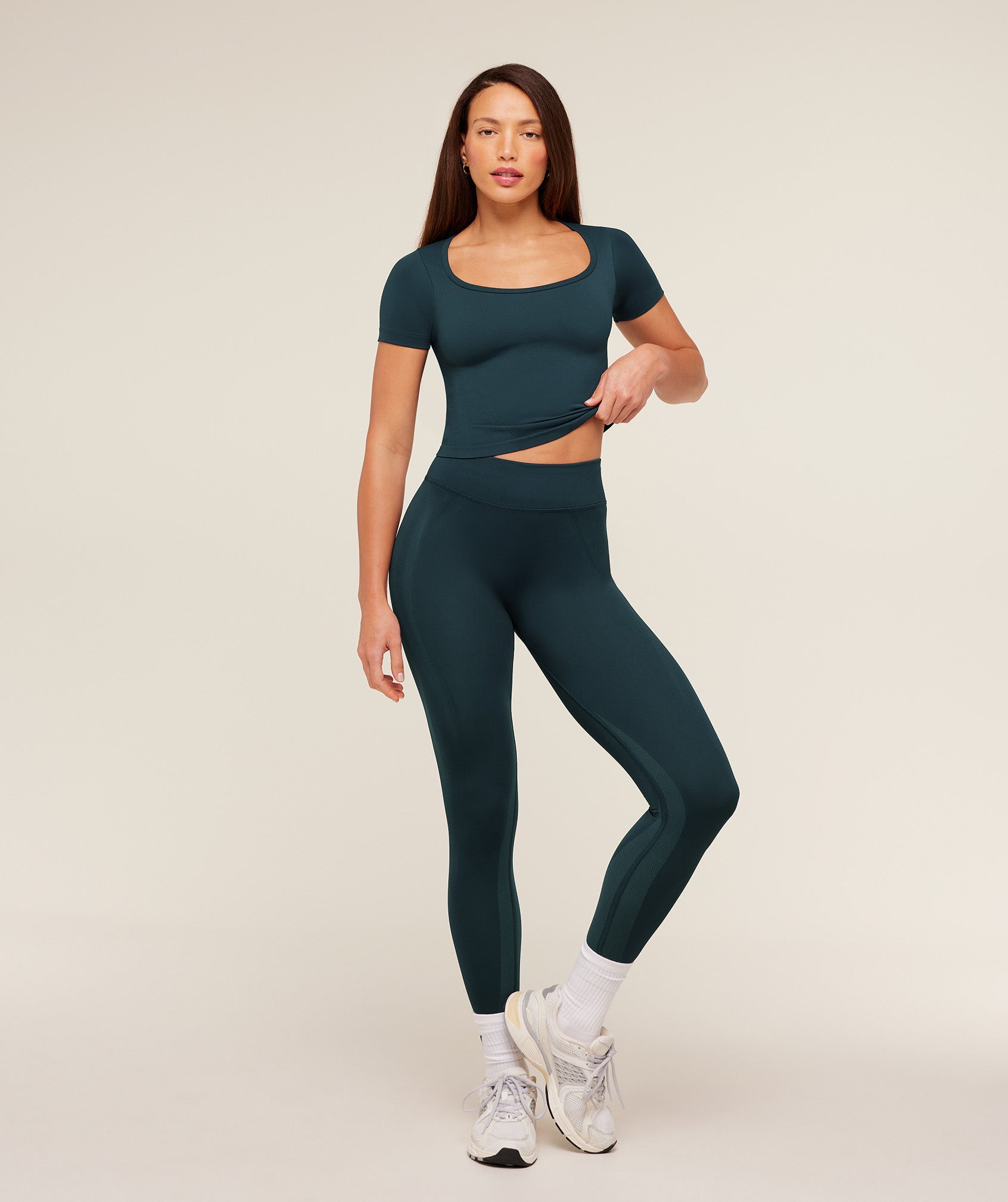 Women's Gymshark Weekend Seamless Short Sleeve Top Deep Petrol Blue