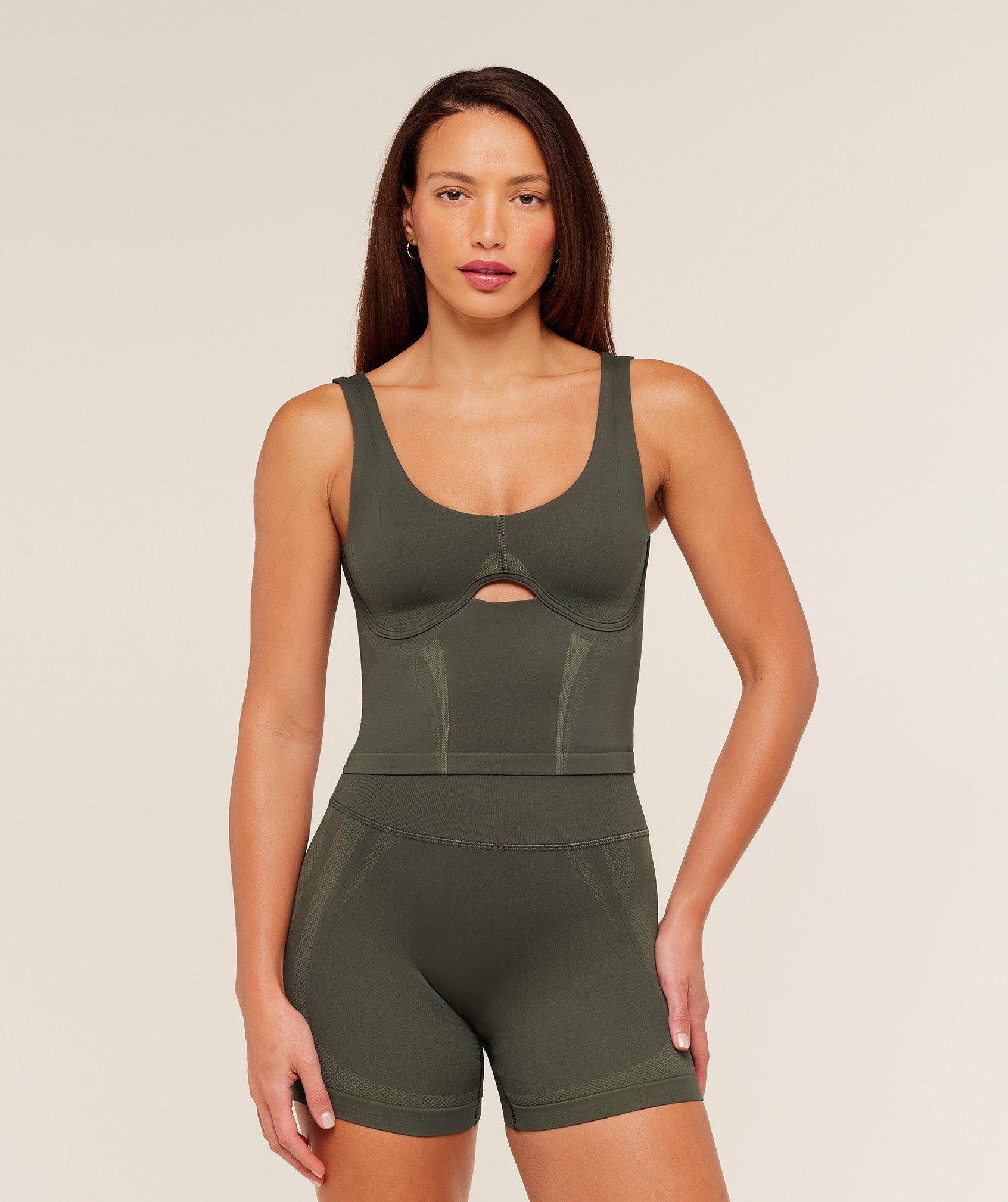 Women's Gymshark Weekend Seamless Tank Top Strength Green