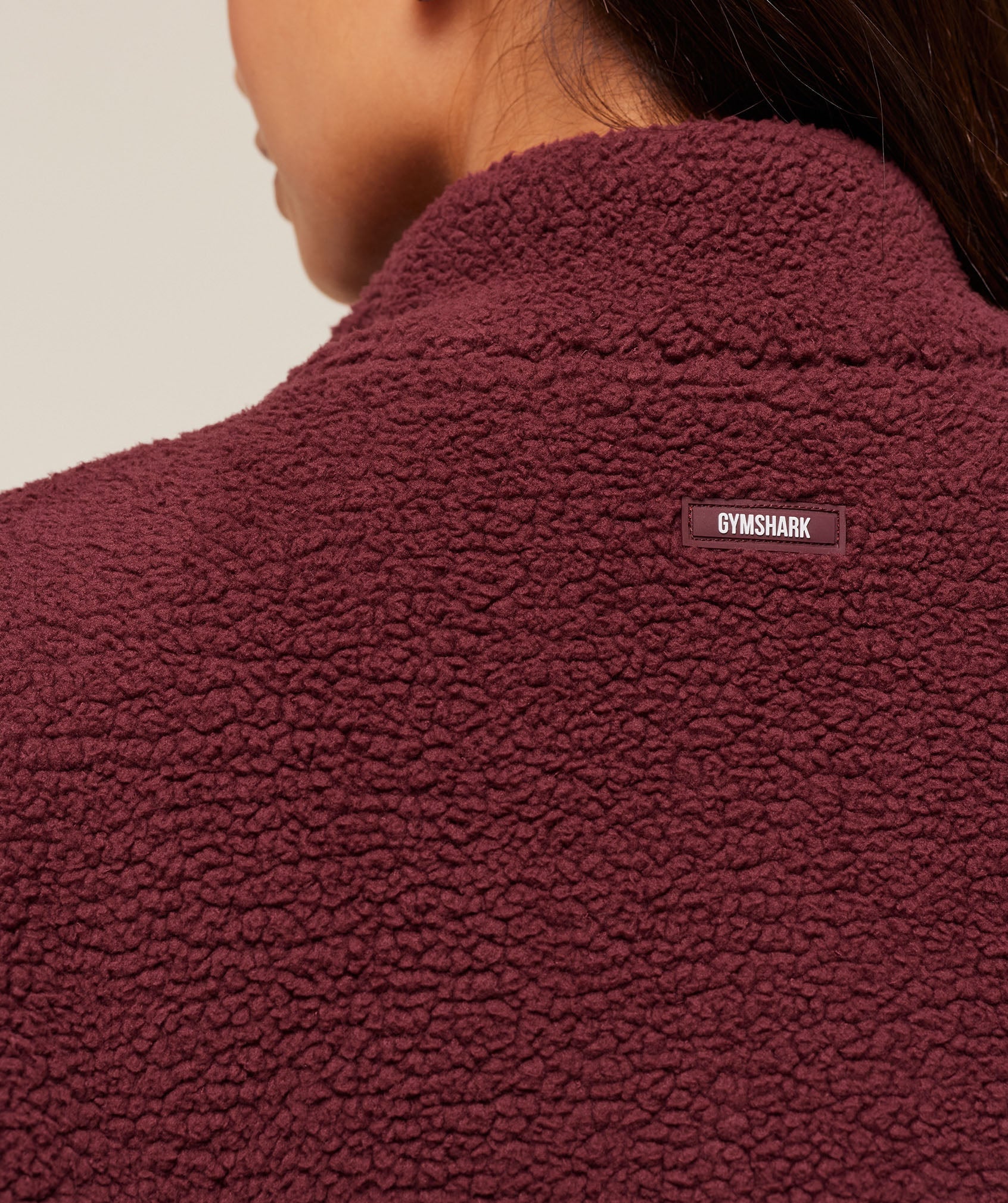 Women's Gymshark Sherpa Gilet Rich Maroon