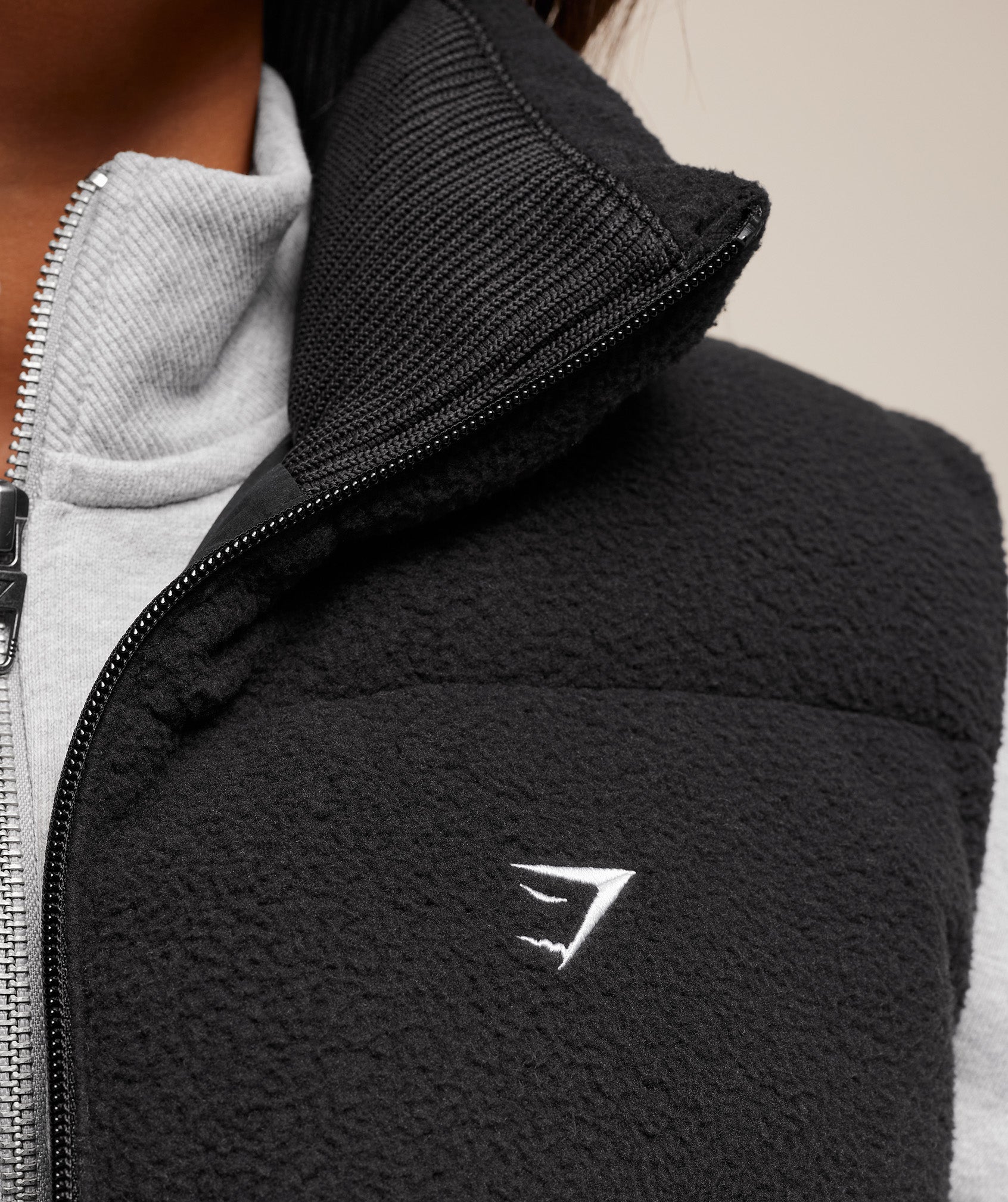 Women's Gymshark Borg Puffer Vest Black