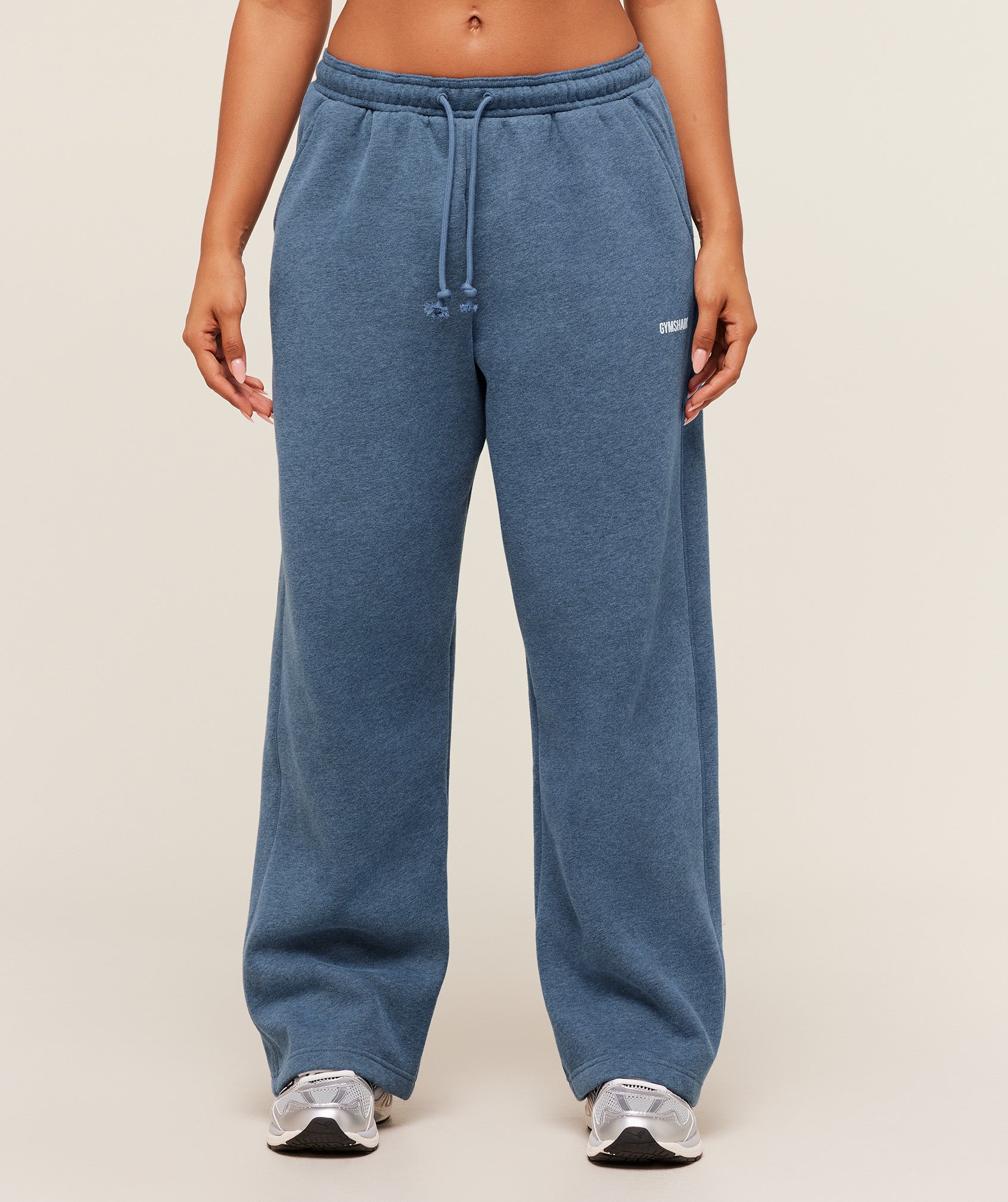 Women's Gymshark Cosy Luxe Straight Leg Regular Joggers Compound Blue Marl