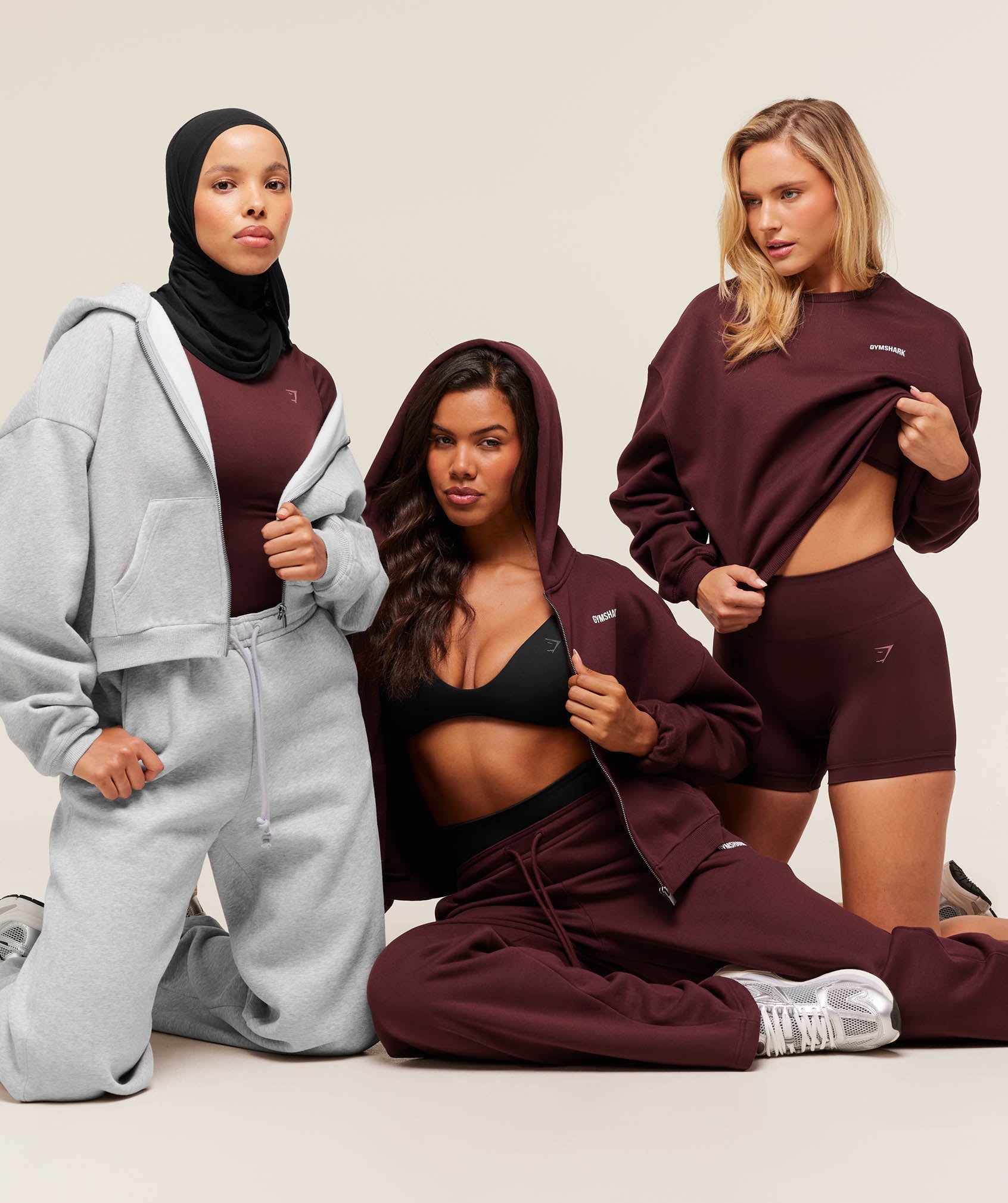 Women's Gymshark Cosy Luxe Sweatshirt Rich Maroon